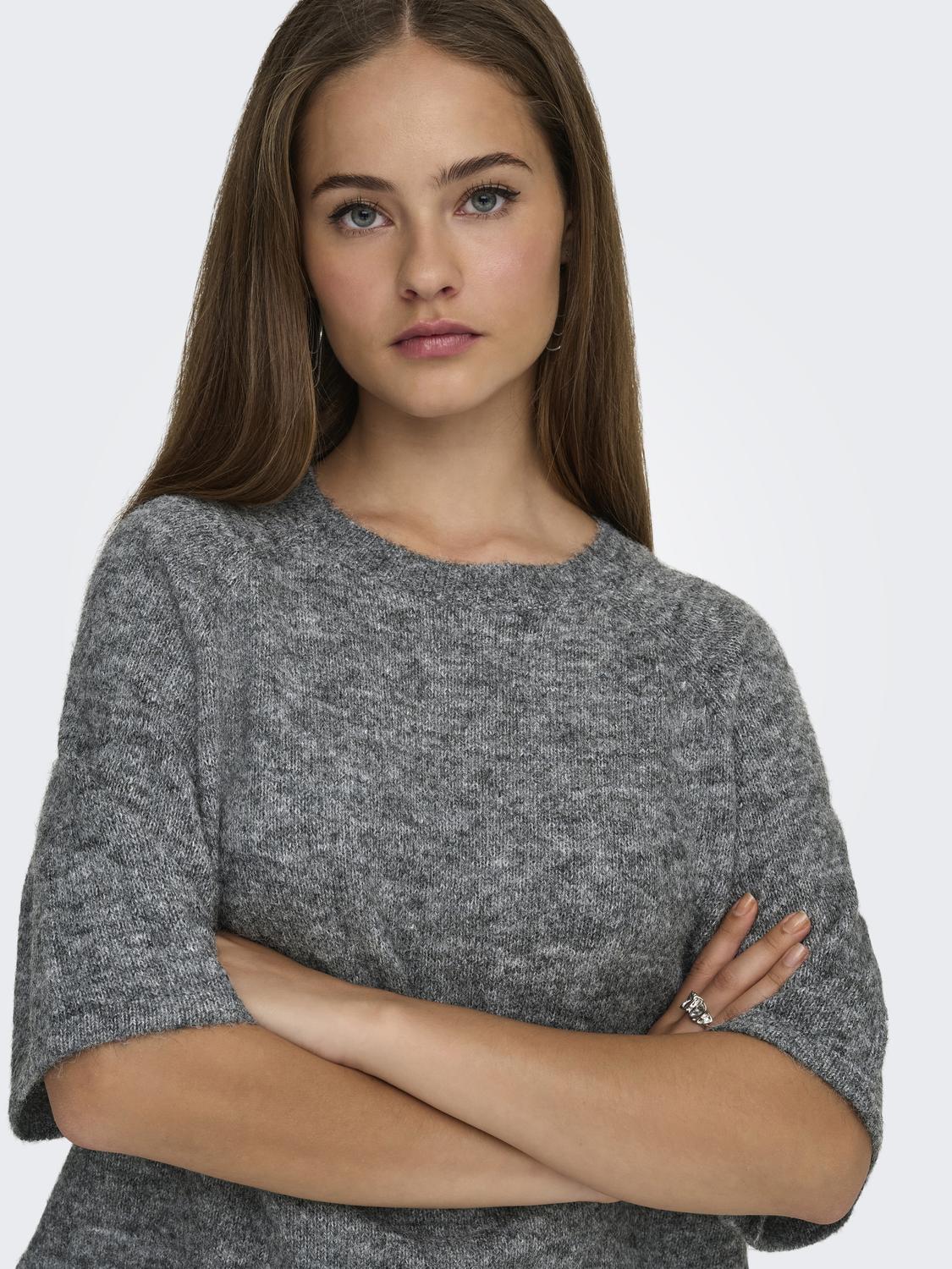 Onlazu 2/4 Raglan O-Neck Knt Grå