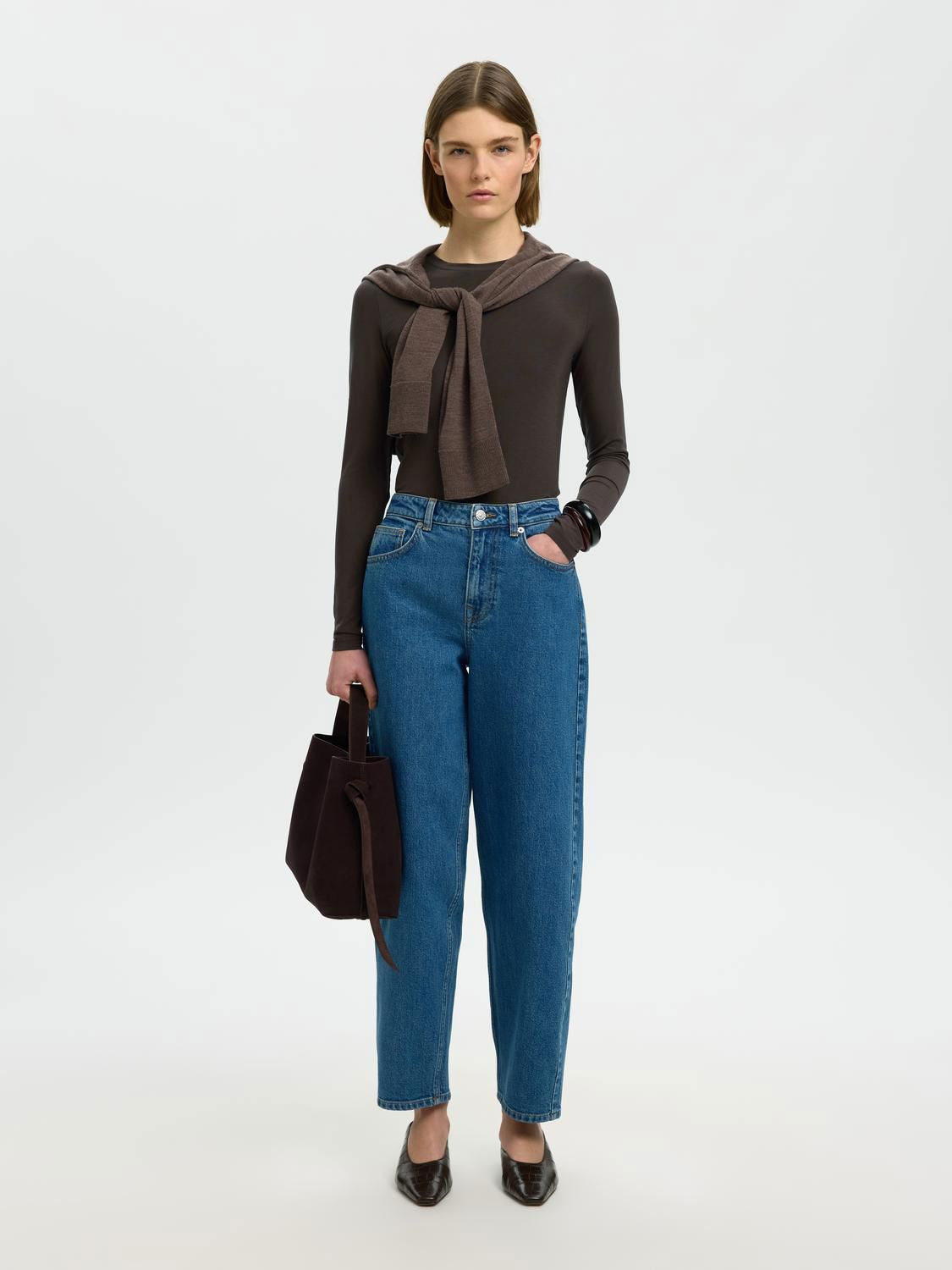 Slwmanja Ls O-Neck Noos Brun