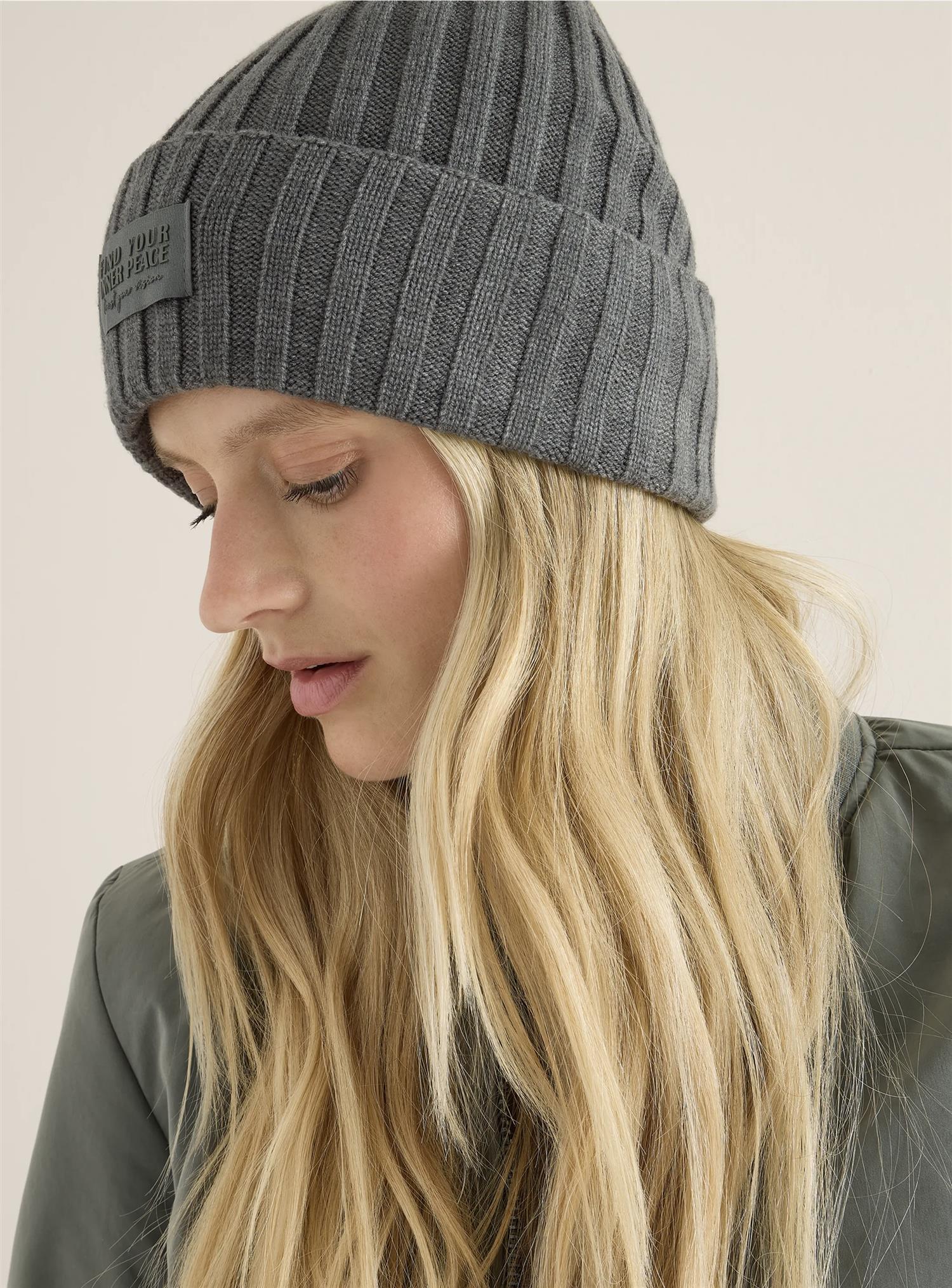 Solid knit cap Pastellgrønn