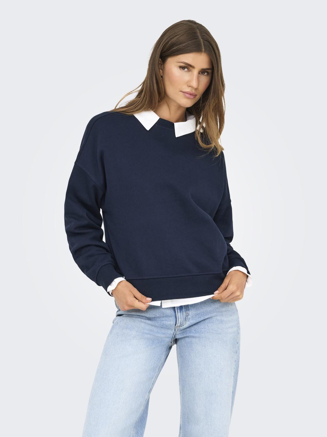 Onldaze L/s Crew Neck Swt Noos Mørkeblå