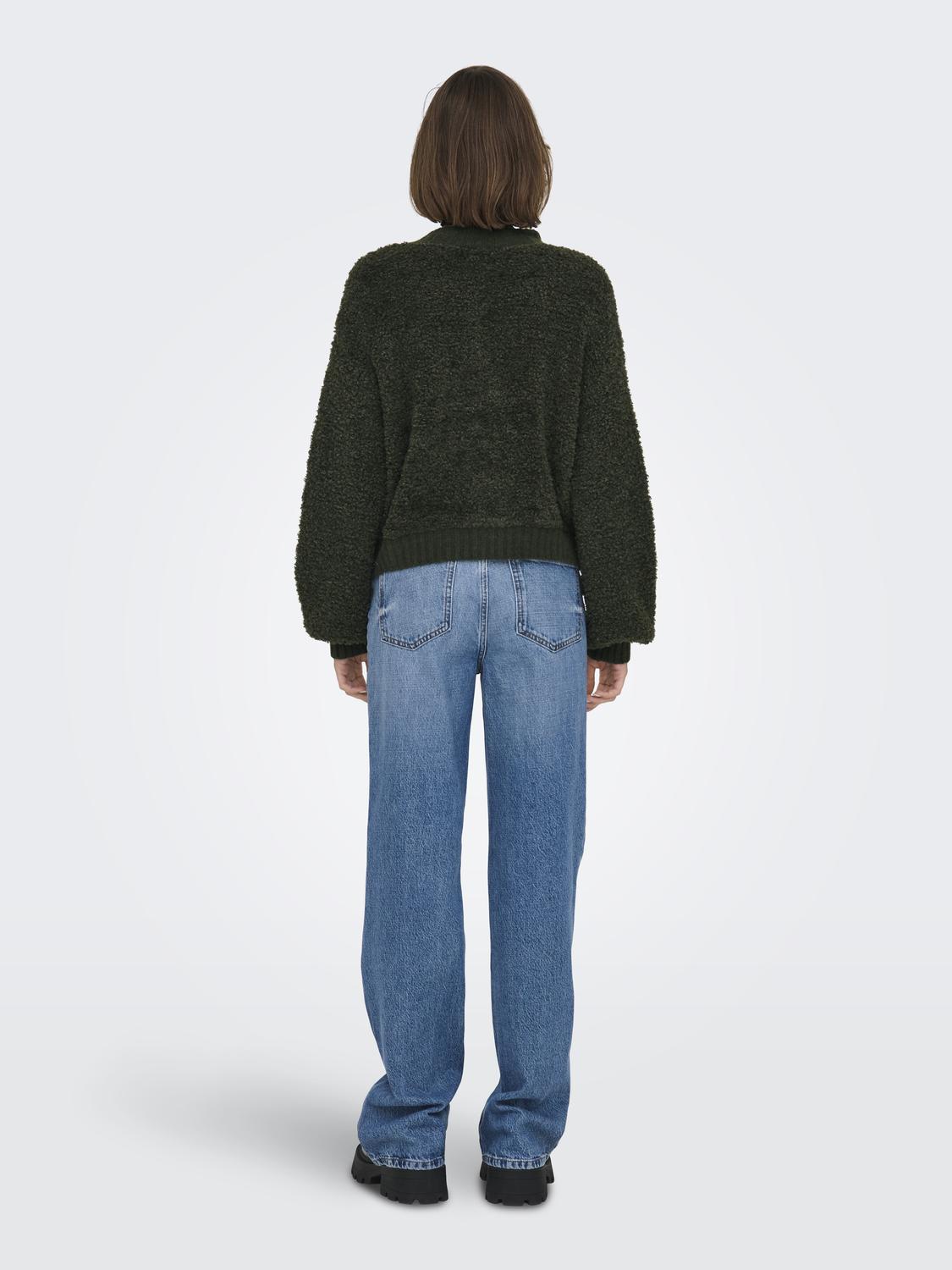 Jdyeira Life L/s Oneck Cardigan Knt Noos Mørkegrønn
