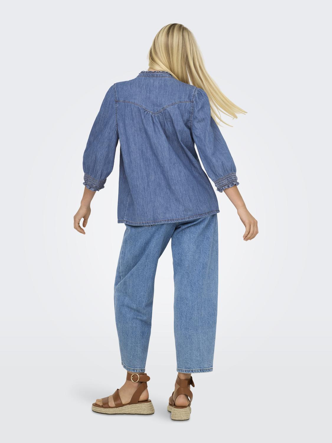 Onlraya 3/4 Shirt Dnm Akm Noos Blå