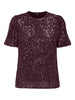 Onlana S/s Loose Sequins Top Jrs Mørkelilla