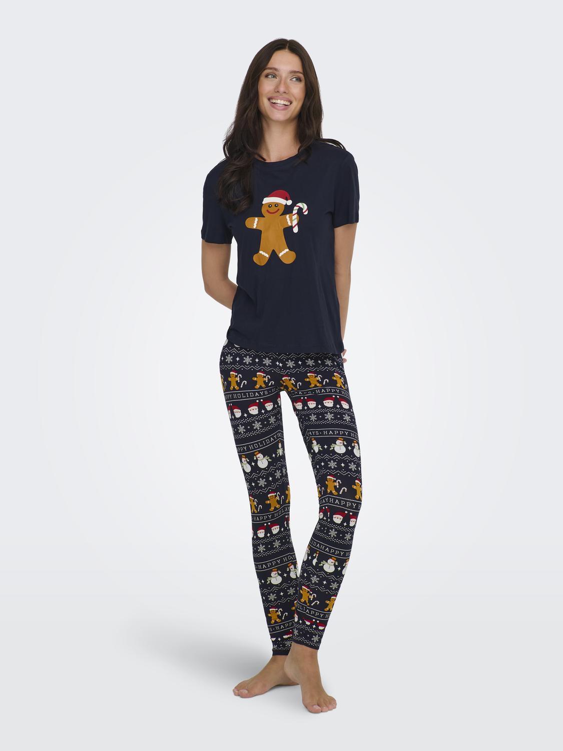 Onlxmas Elfi Life Top/leggings Set Csjrs Mørkeblå