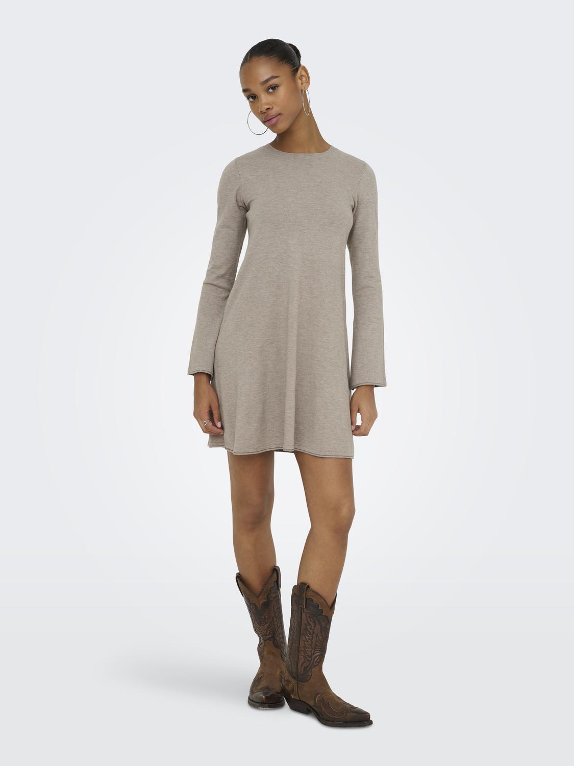 Onlamalio Life Ls Oneck Dress Knt Mellomgrå