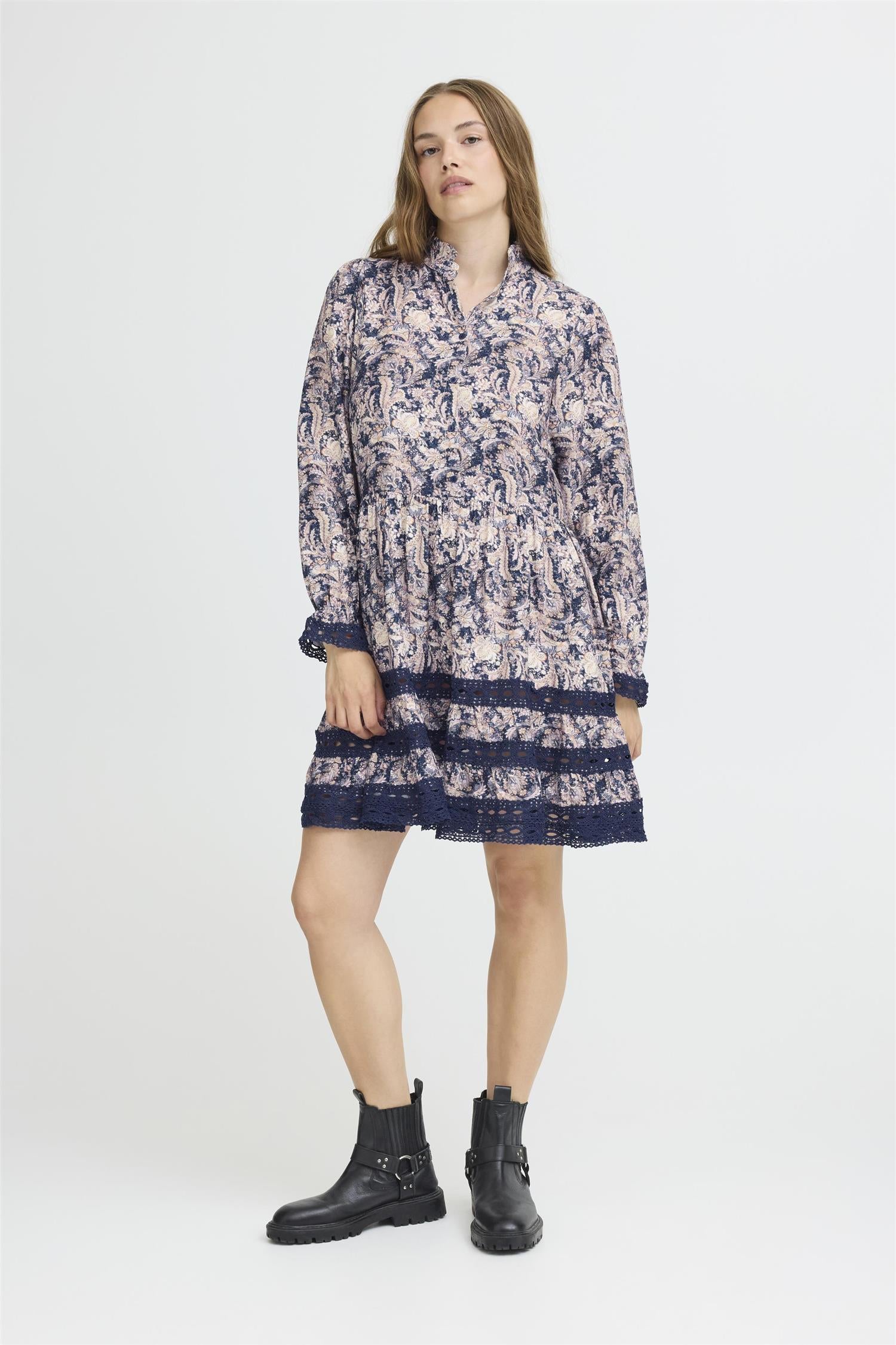Pzpernille Dress Dark Blue Paisley Printed