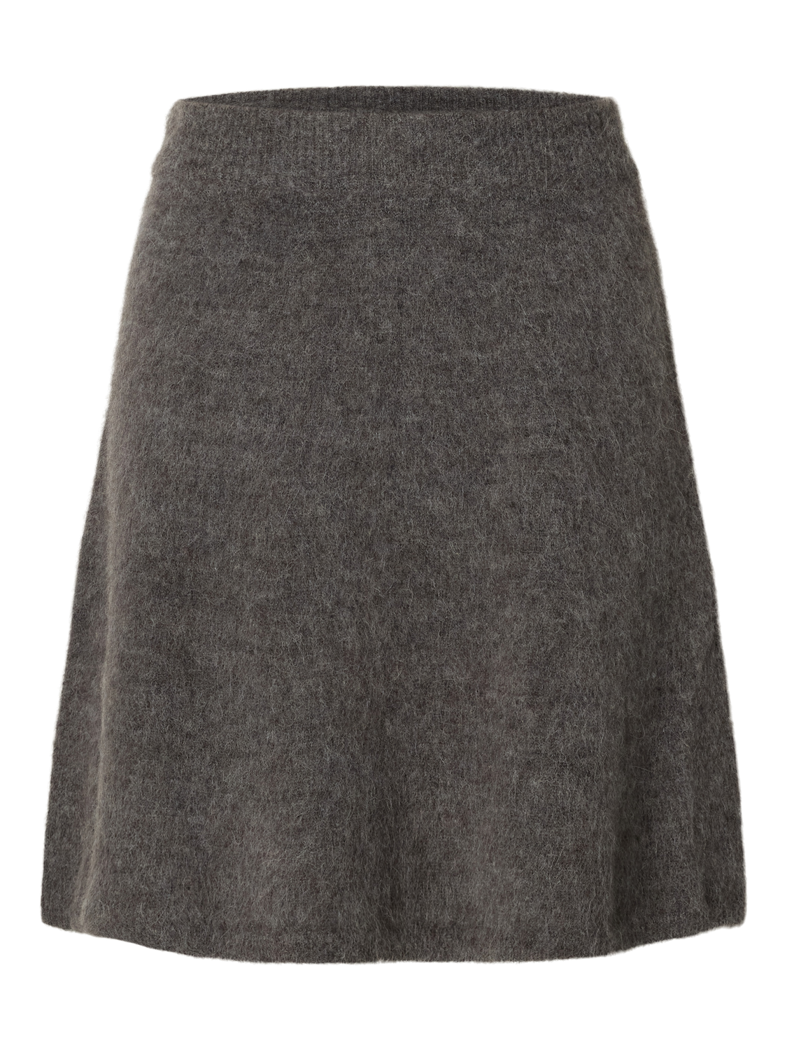 Slflulu Brushed Hw Knit Skirt Grå