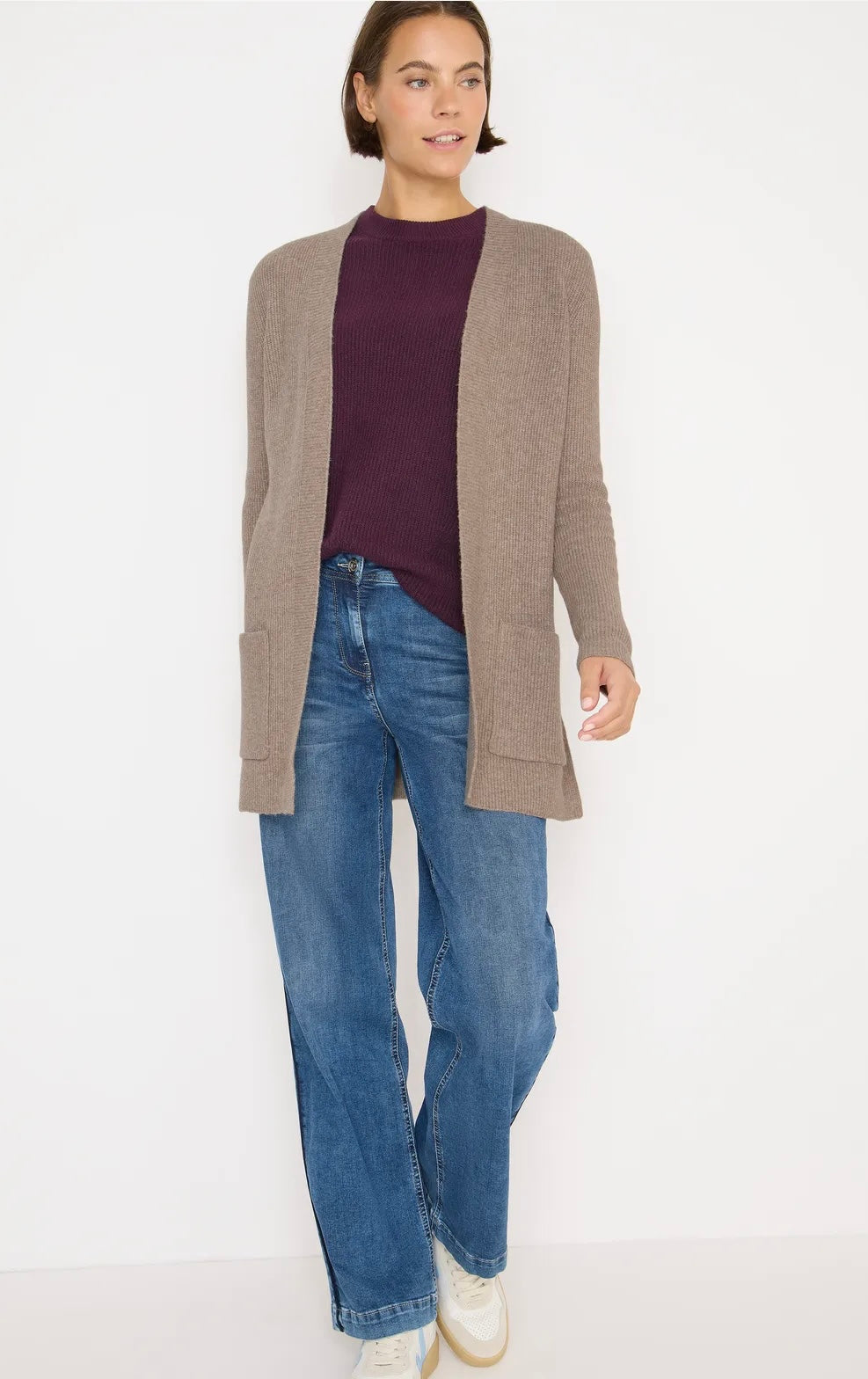 OPEN STRUCTURE CARDIGAN Beige