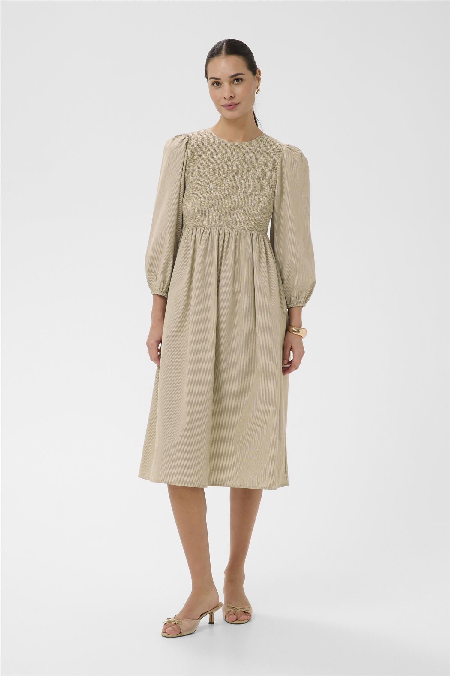 Kamona Smock Dress Beige
