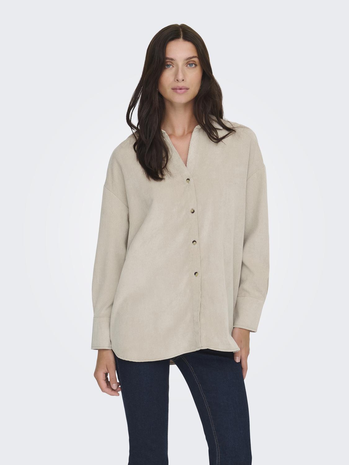 Onlmarike Life L/s Cord Loose Shirt Pnt Brun