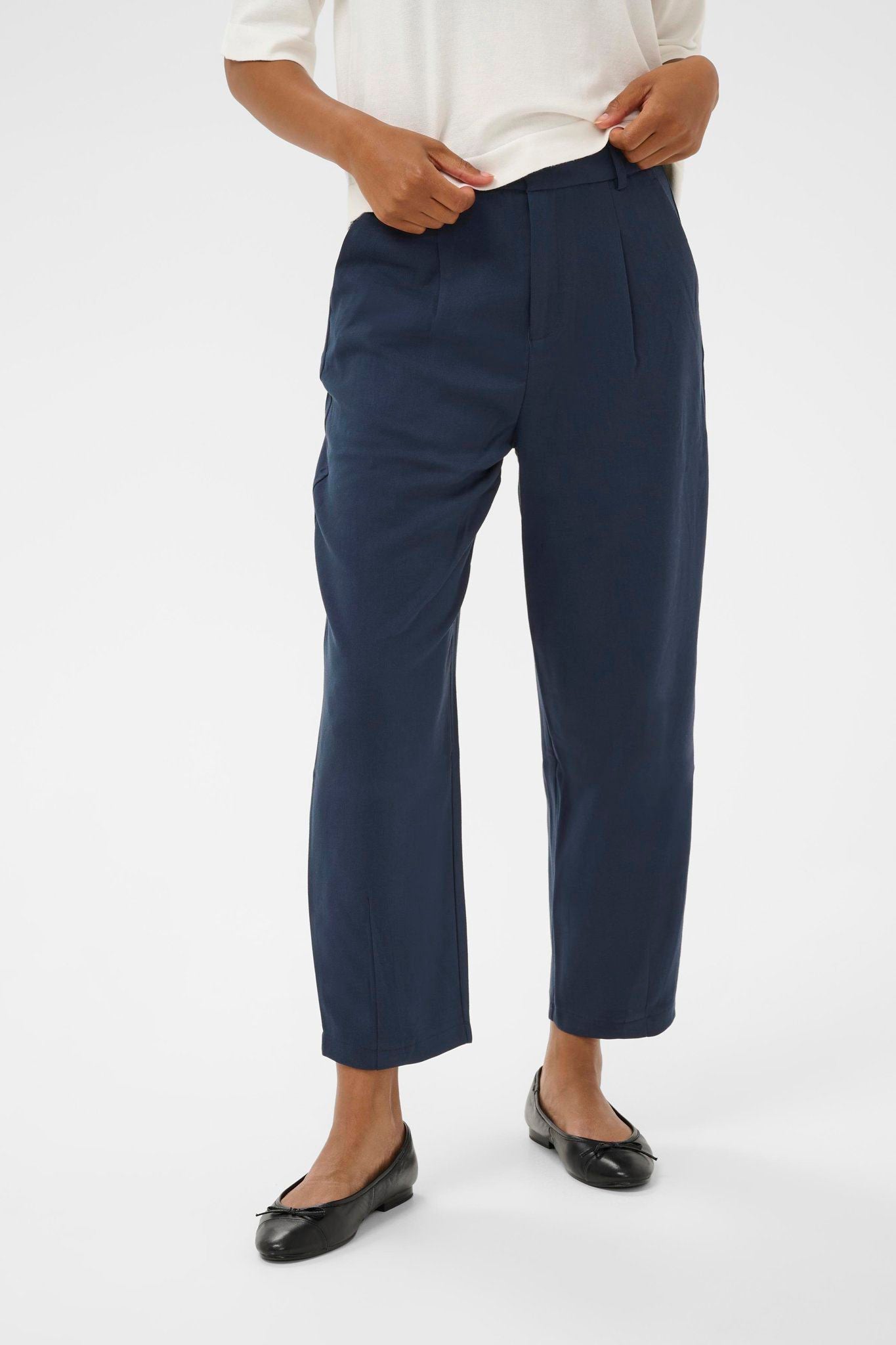 Kamerle Pants Cropped Blå