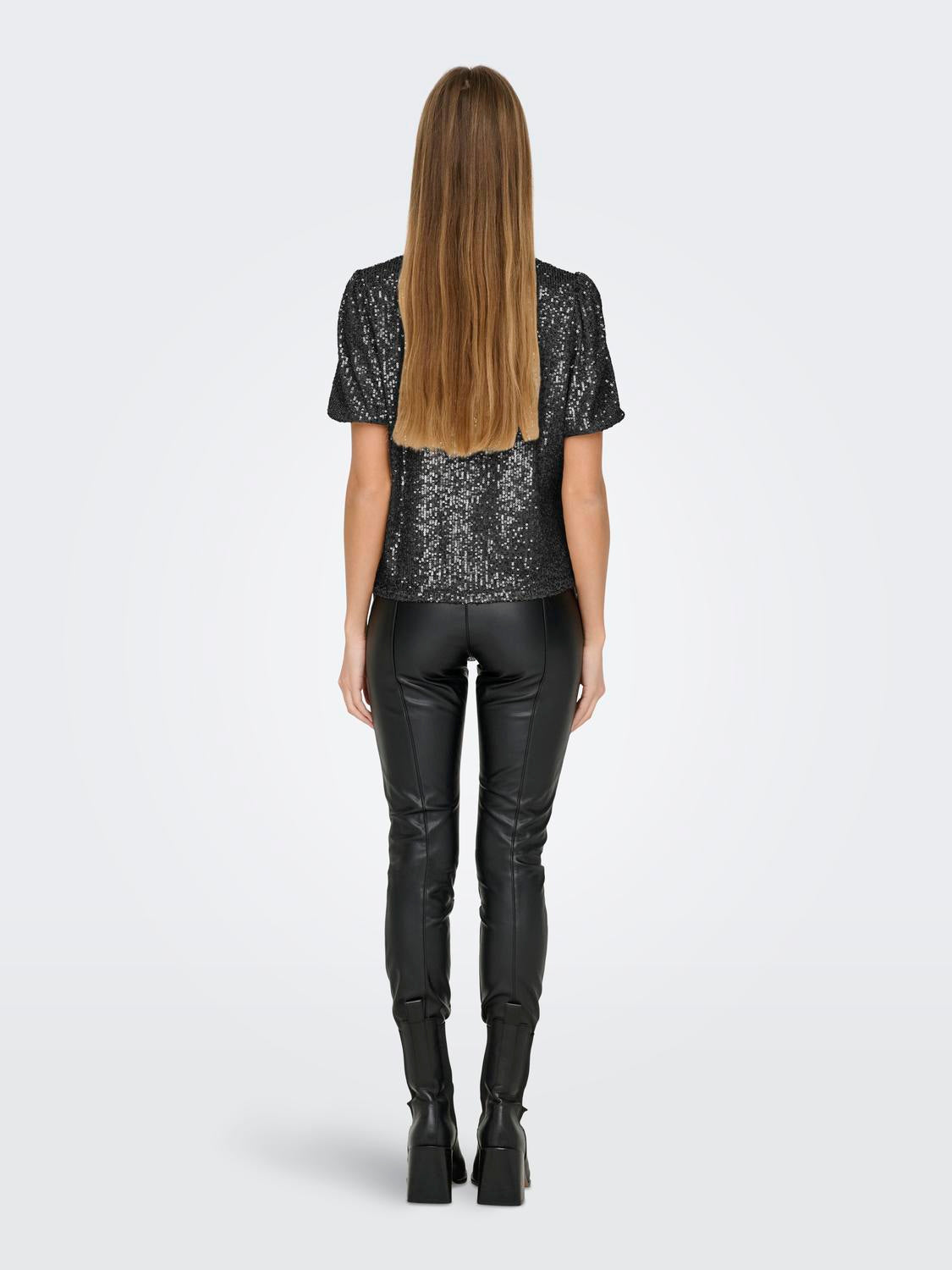 Onlana S/s Loose Sequins Top Jrs Sort