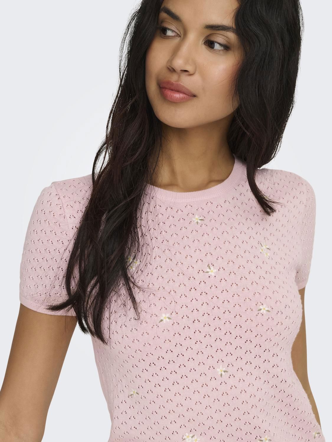 Onlluna Ss O-Neck Knt Rosa