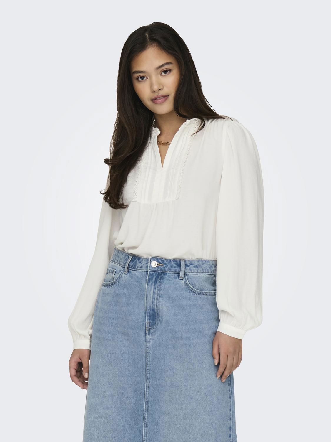 Jdyrachel Life L/s Pintuck Top Wvn Noos Hvit