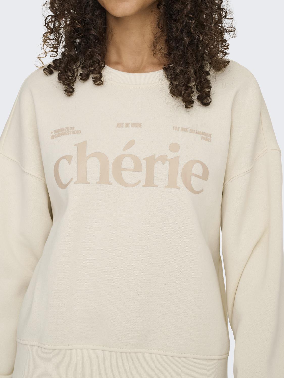 Onlbest L/s Print Crew Neck Swt Lysegrå