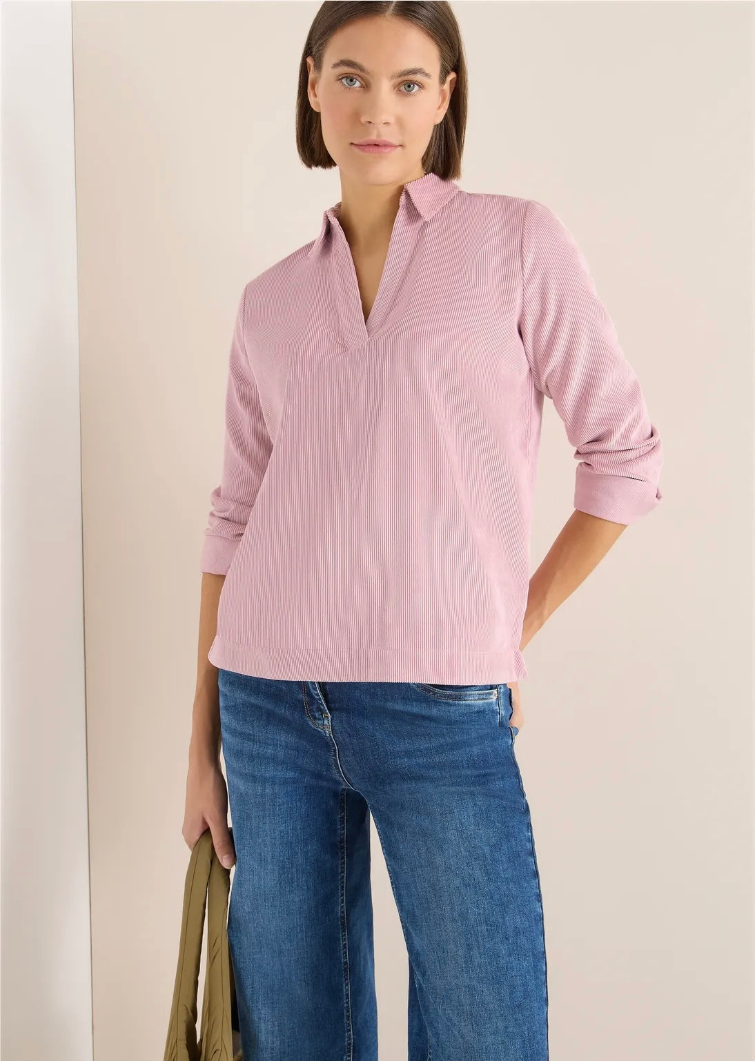 CORDUROY SPLITNECK BLOUSE Lys Rosa