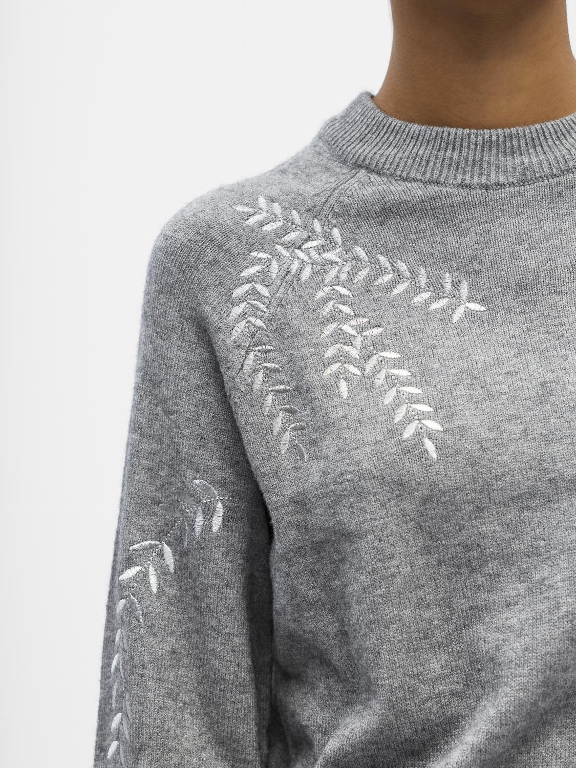 Objlaney Rubin Ls Pullover Noos Mellomgrå