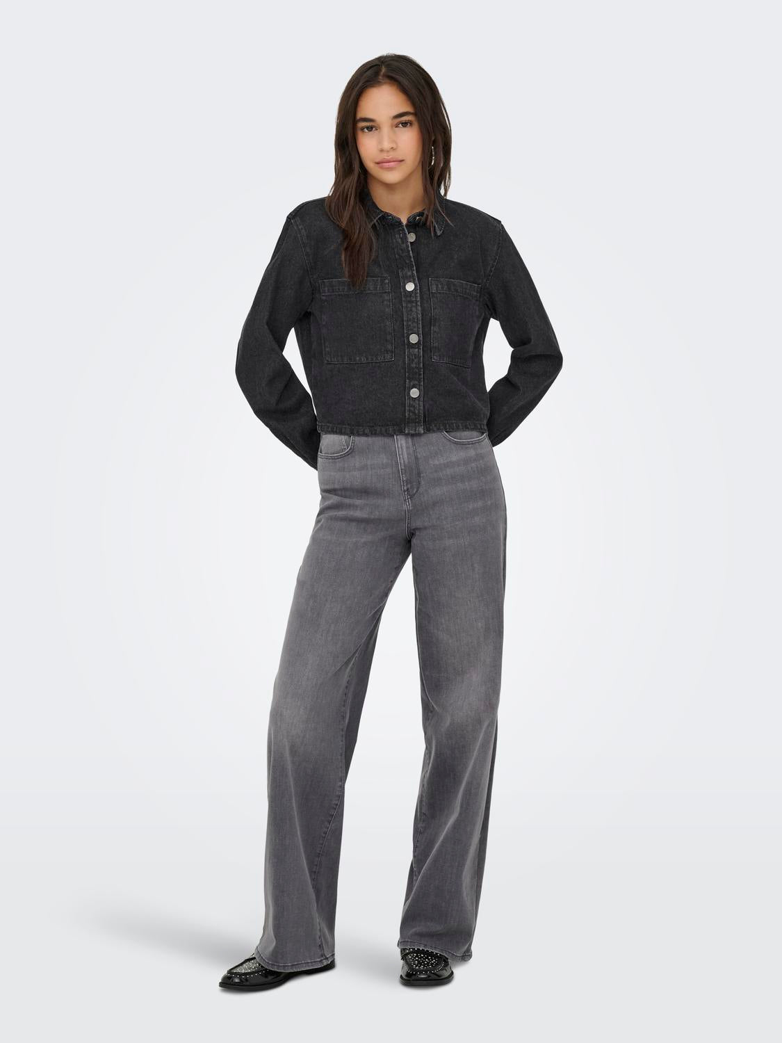 Jdymarly L/s Boxy Shacket Dnm Noos Sort