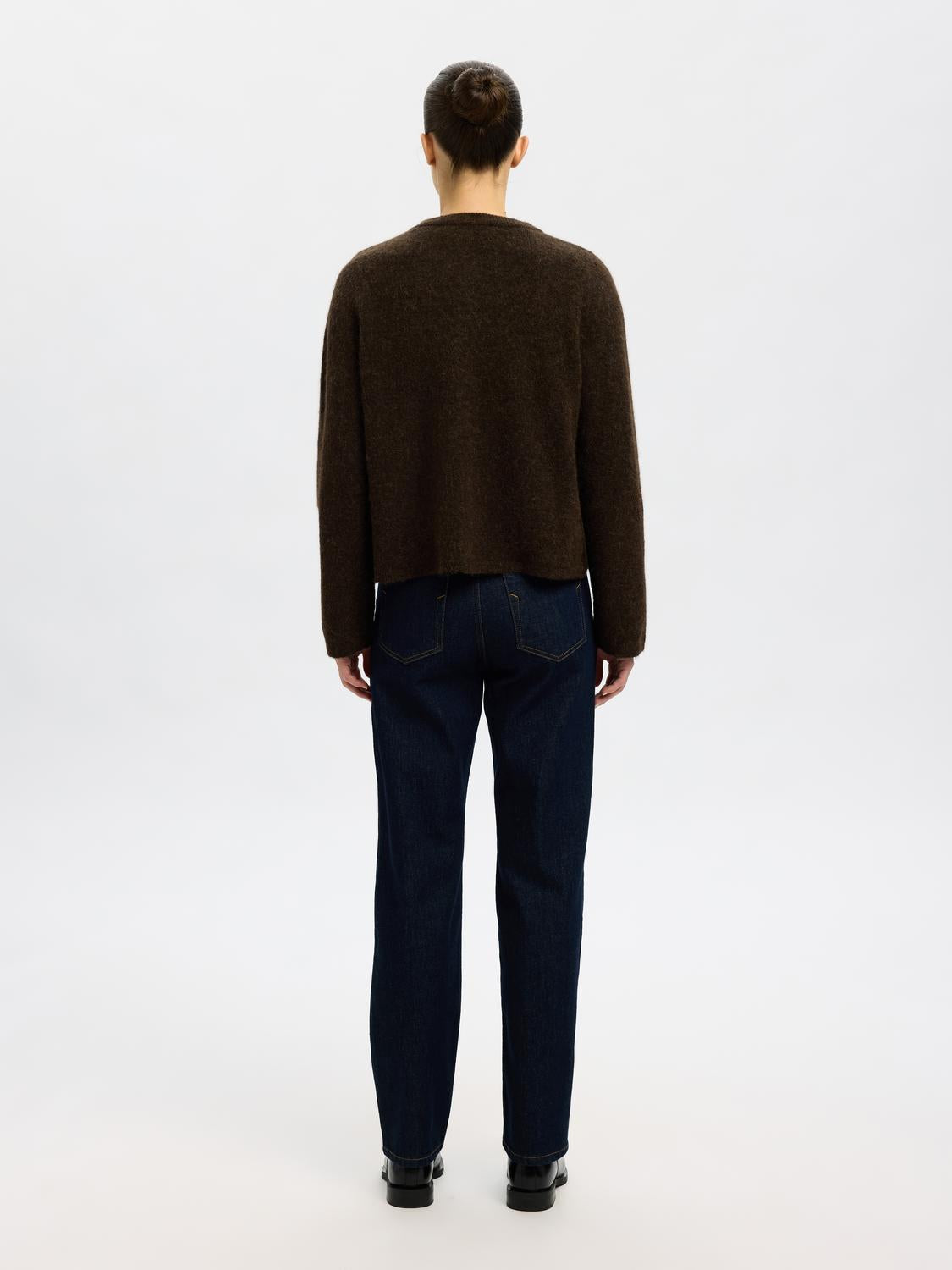 Slflulu New Ls Knit Cardigan Noos Brun