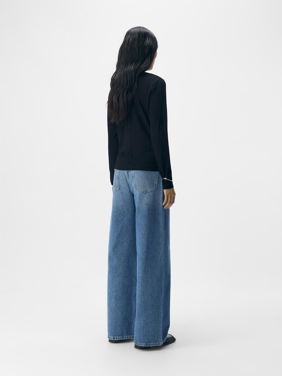 Objzofia Sli L/s O-Neck Top Noos Sort