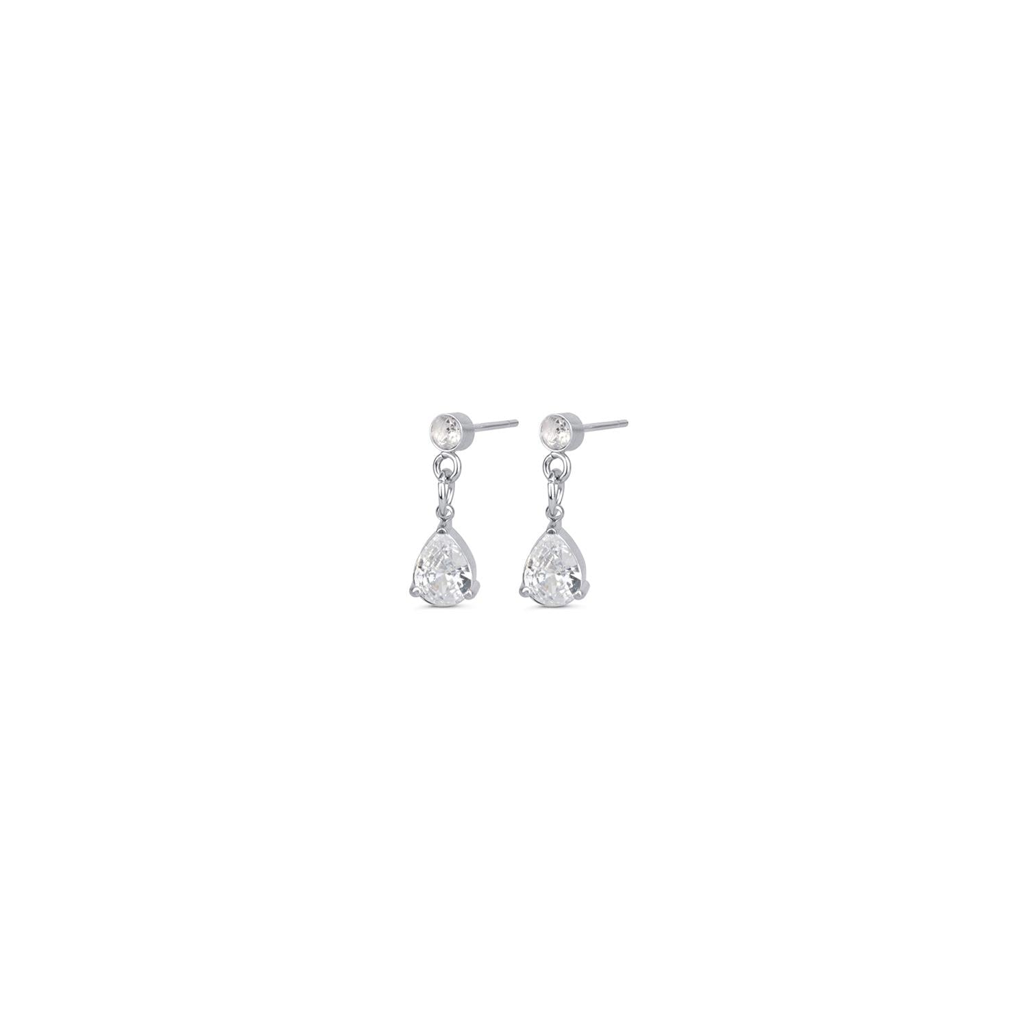Roslyn - Crystal Stud Earrings Stainless Steel Sølv