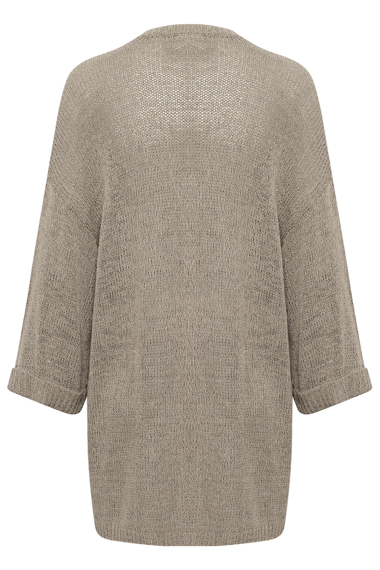 Crnixy Knit Kimono Fossil Melange