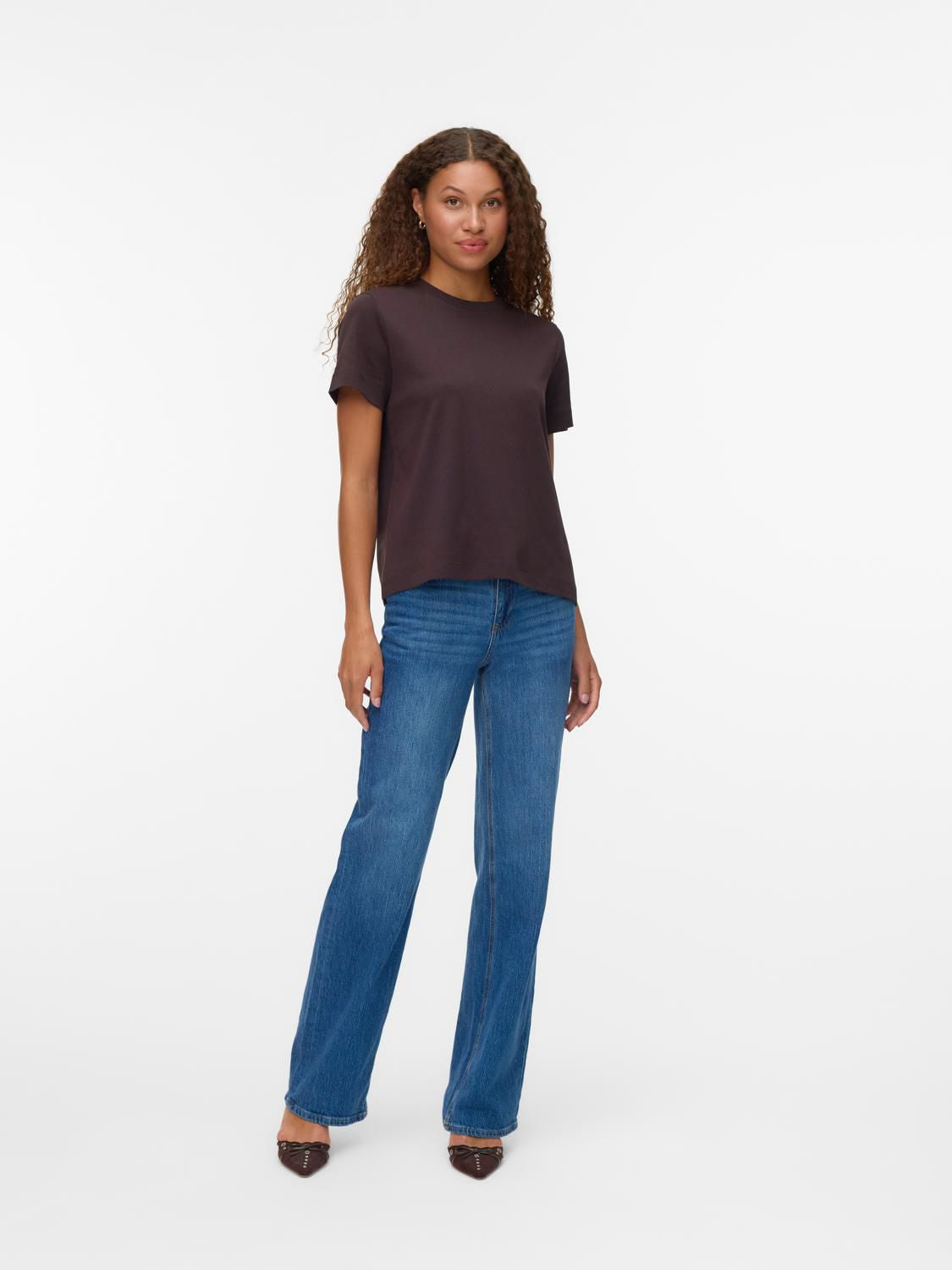 Awnaima Ss O-Neck T-Shirt Noos Brun
