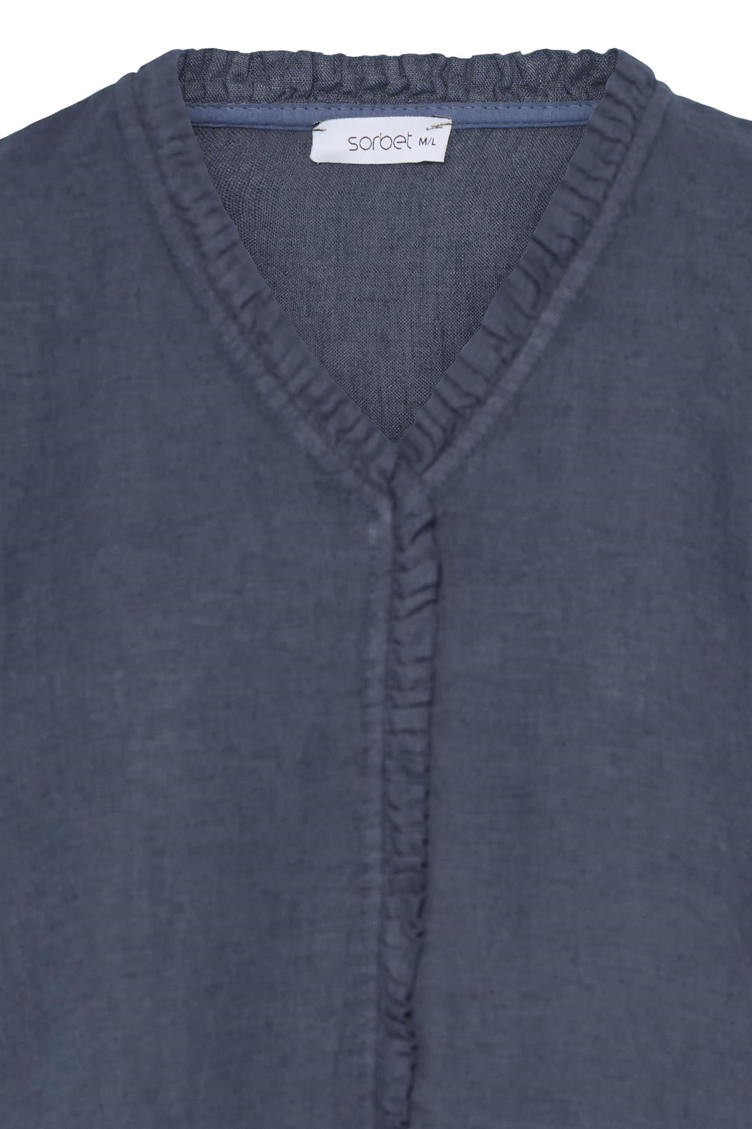 Sbfontanelle Ss Flounce Blouse Marine