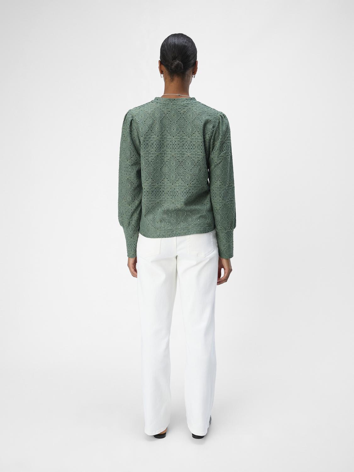 Objfeodora L/s Top Noos Mørkegrønn