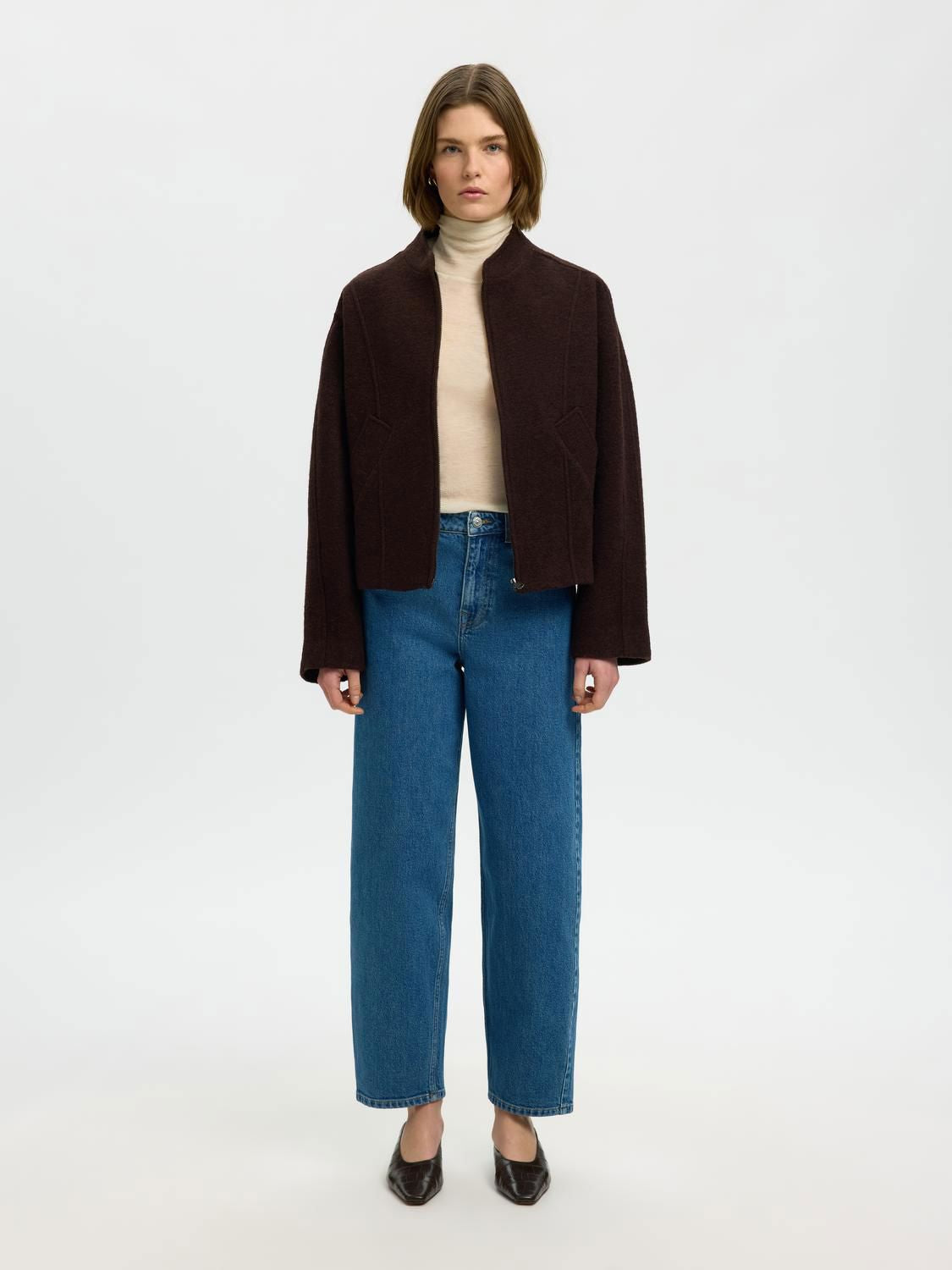 Slwjacqueline Wool Blend Jacket Noos Brun