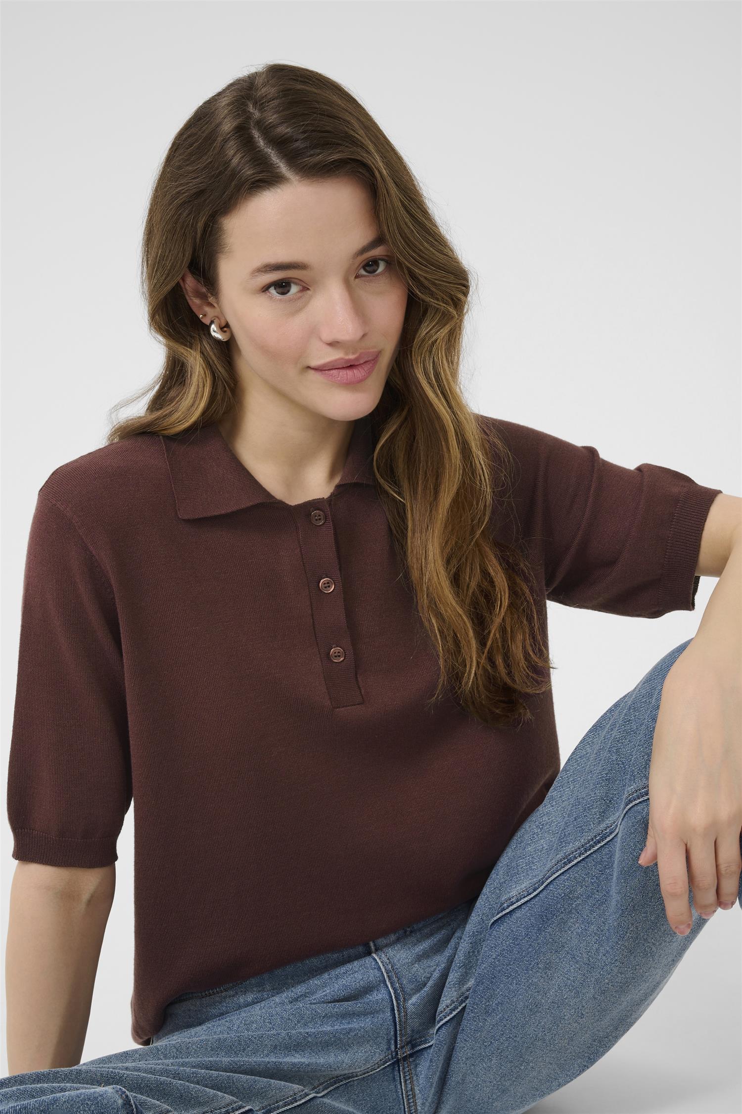 Kalizza Basic Polo Pullover Fudge