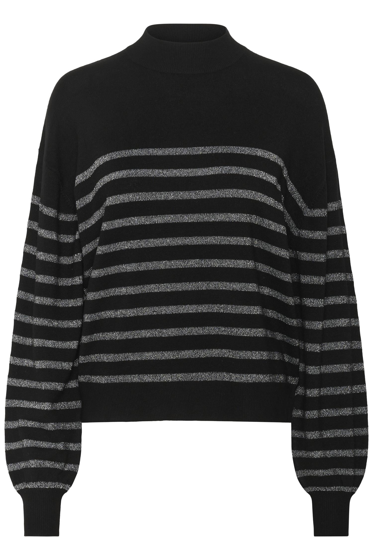 Kalizz Turtleneck Pullover Black / Silver Stripe