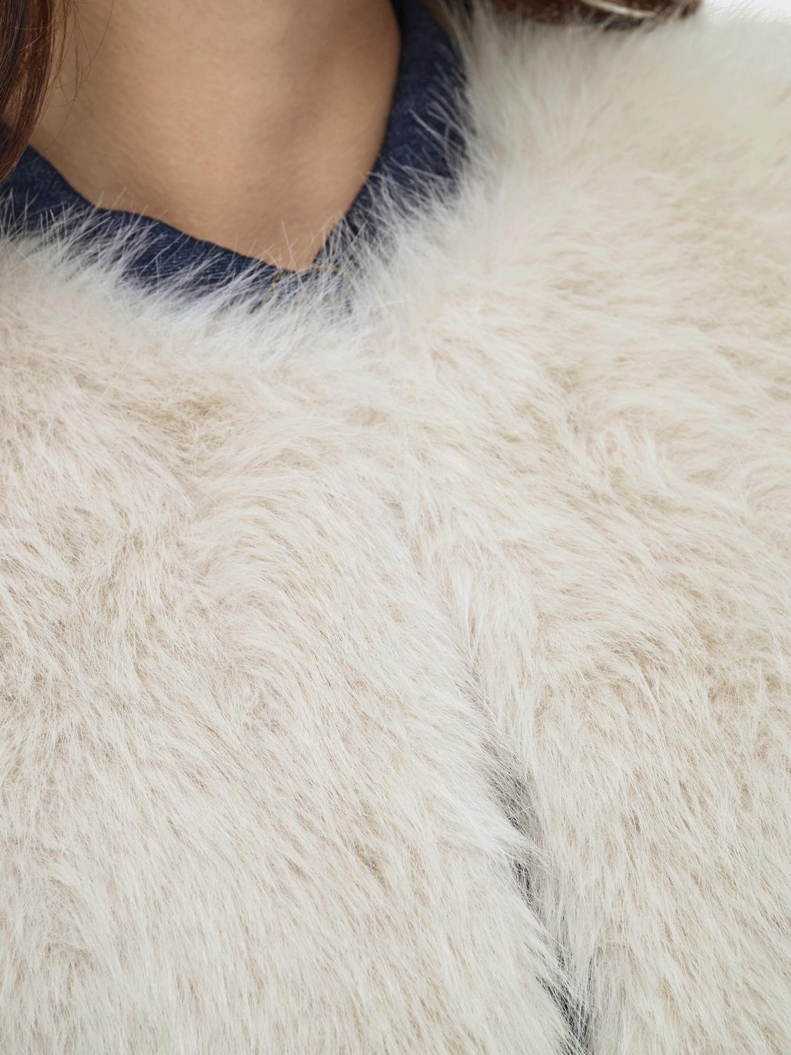Jdyora Faux Fur Waistcoat Otw Sie Lysegrå
