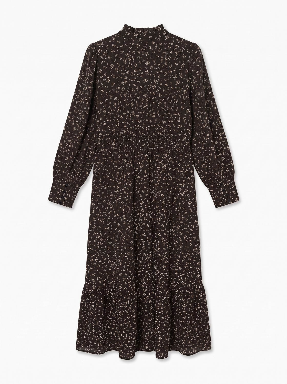 Awnoelle Ls High Neck Ankle Dress Brun