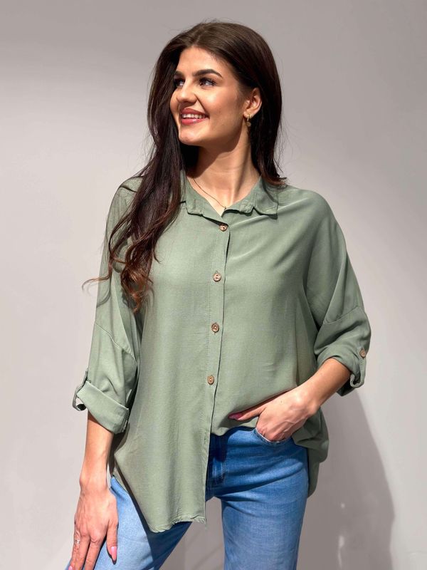 SKJORTEBLUSE VISKOSE ONESIZE Khaki