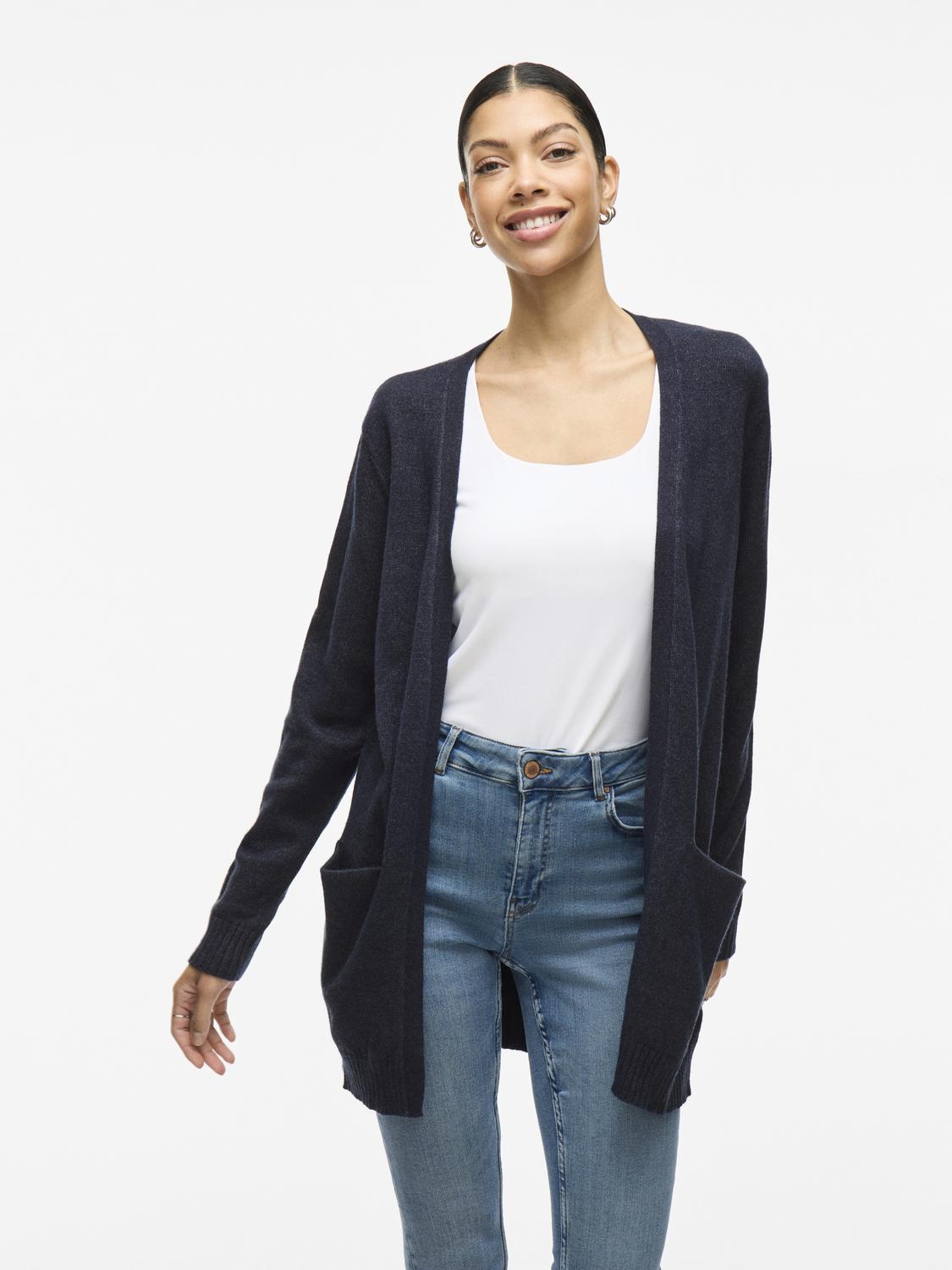 Viril Open L/s Knit Cardigan - Noos Mellomblå