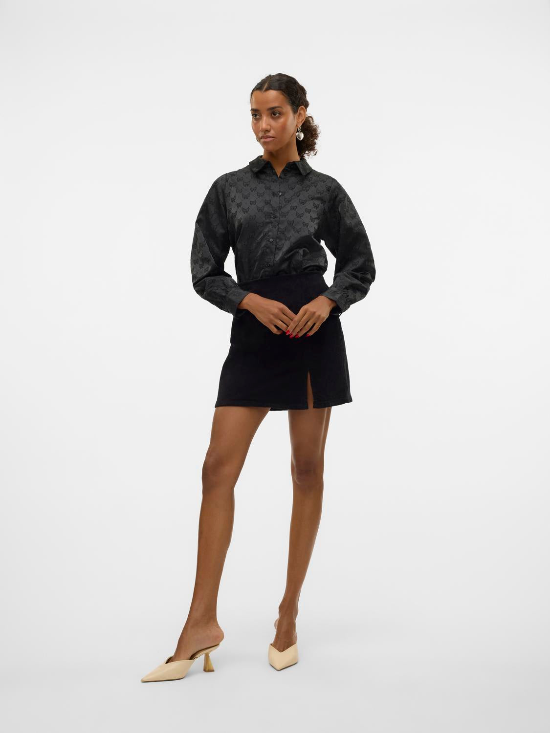 VMLULA NELLY HR SHORT CRDRY SKIRT NOOS Sort