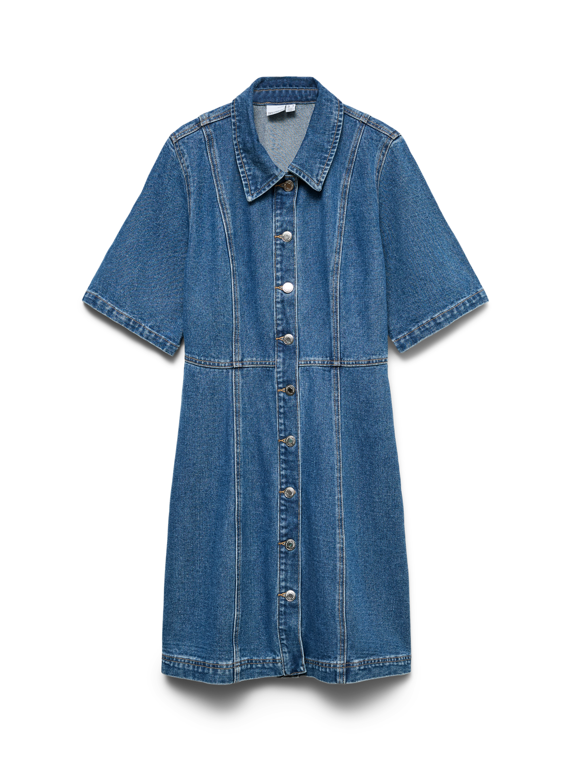 Vmdaisy 2/4 Short Denim Dress Noos Blå
