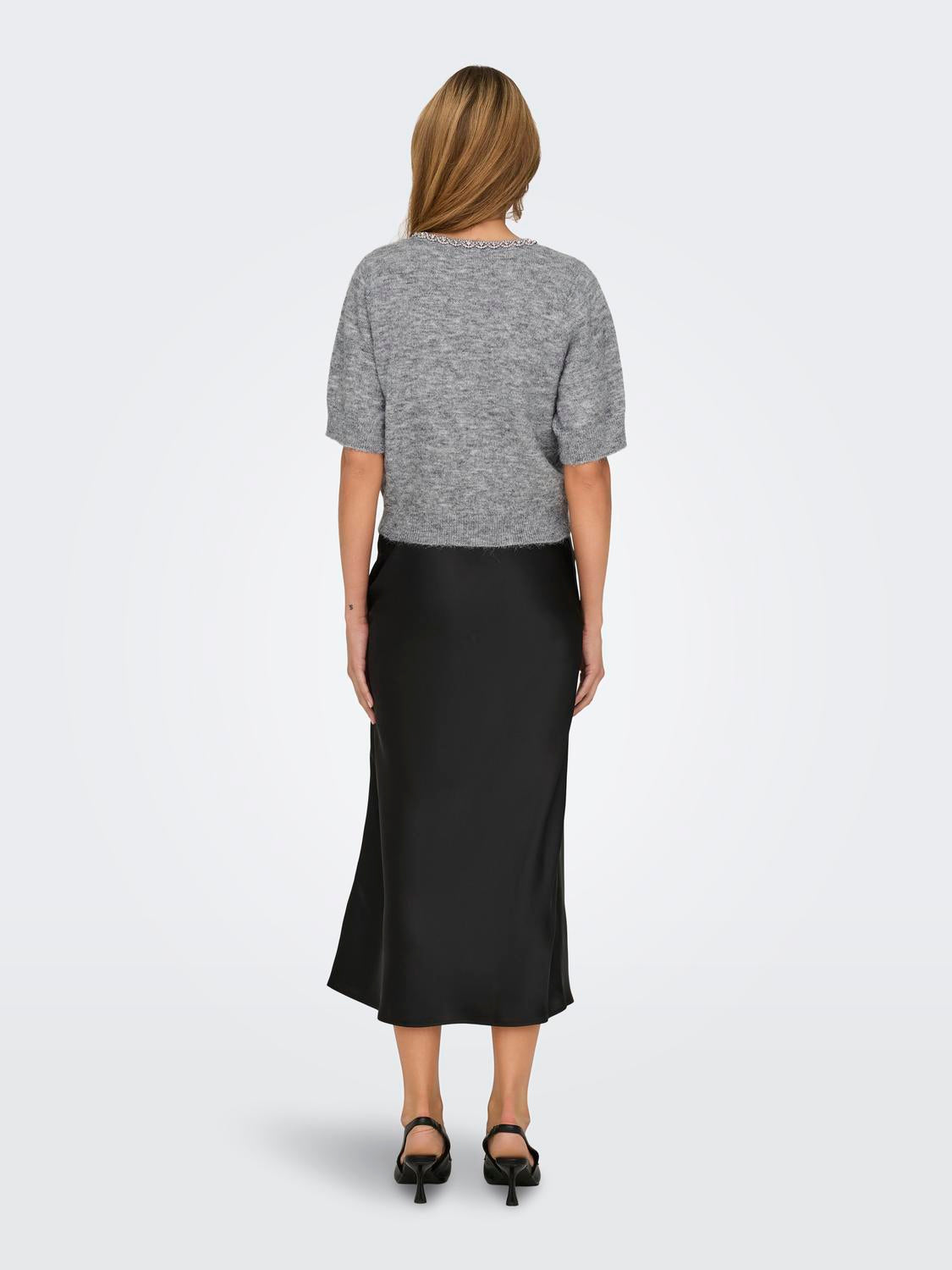 Jdyalva Life 2/4 Embel Cardigan Knt Noos Grå