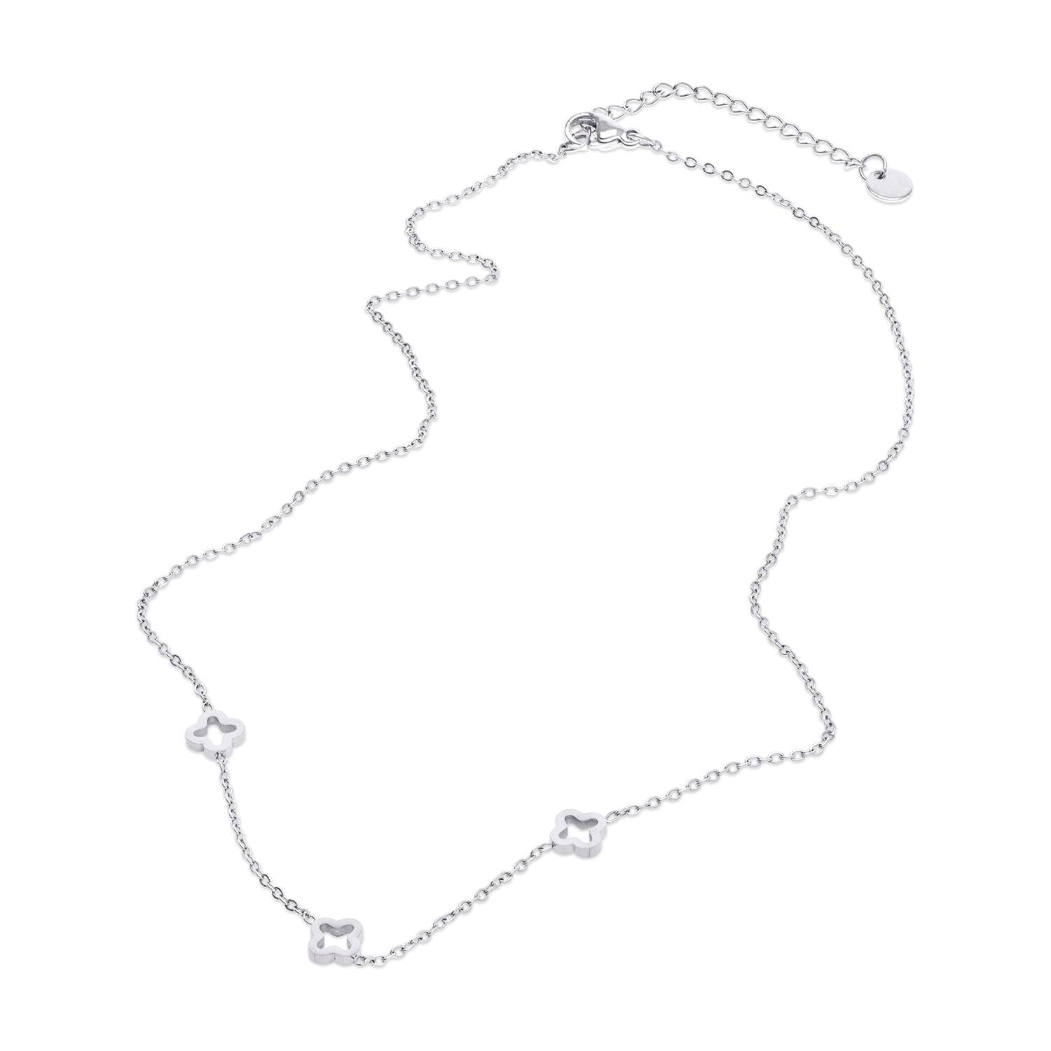 Jenna - Clover Necklace Stainless Steel Sølv