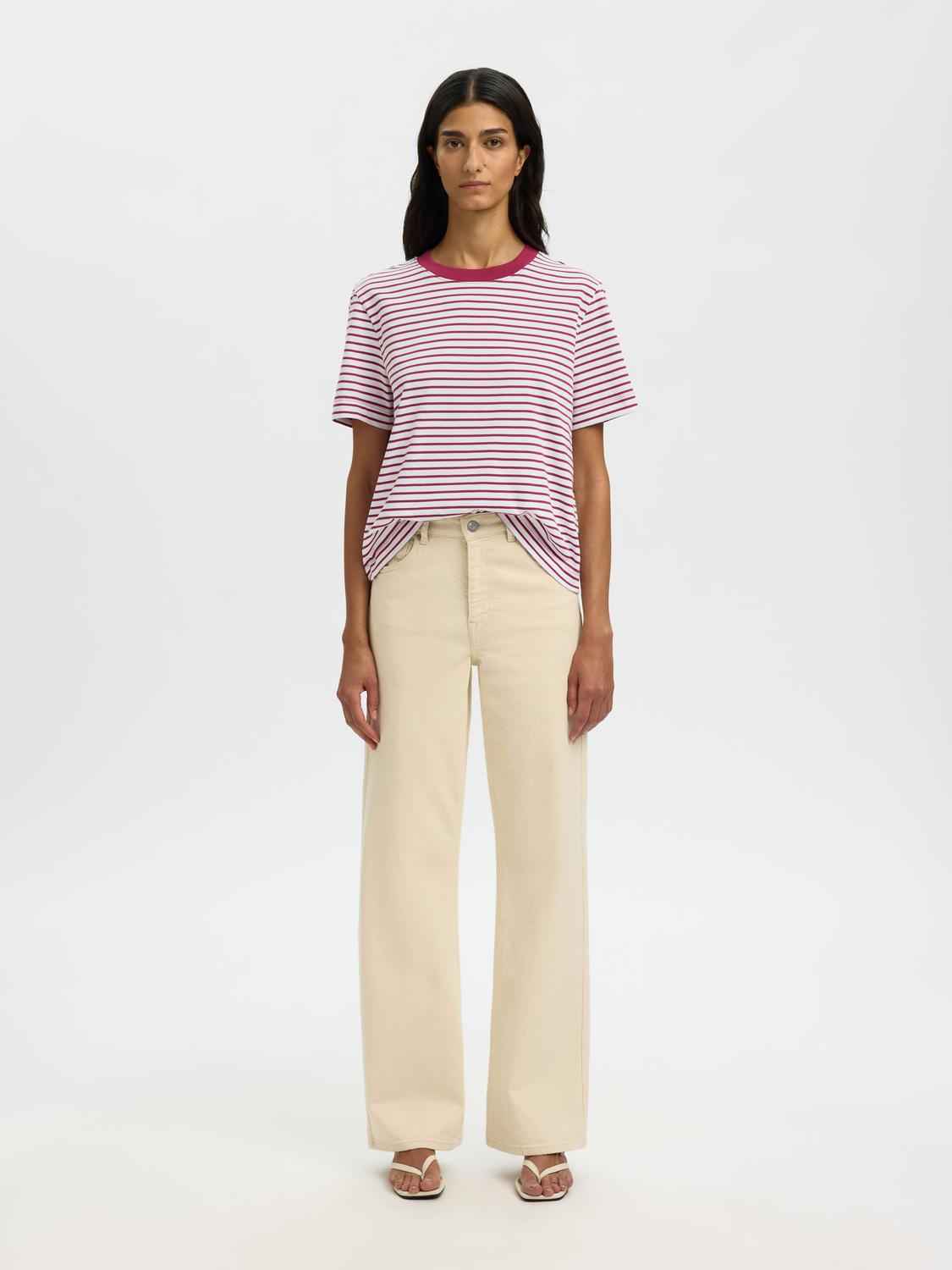 Slwessential Ss Striped Boxy Tee Noos
