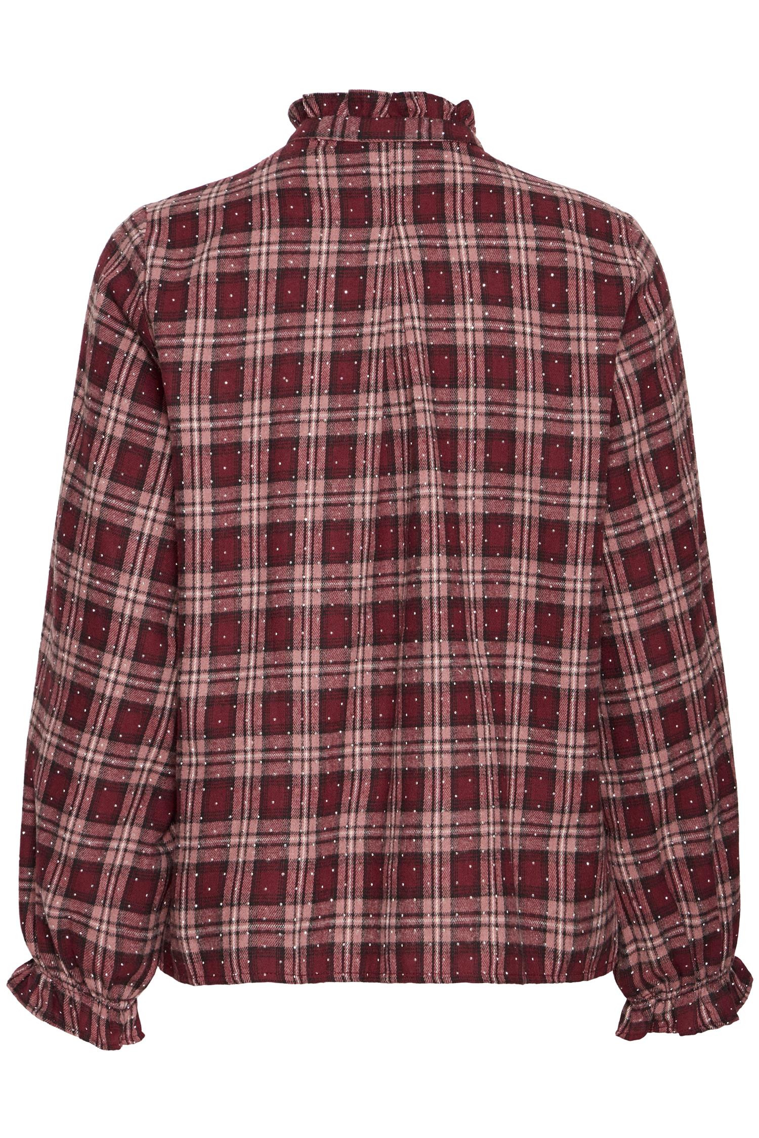 Pzkatelyn Ls Frill Shirt Red Rose Check