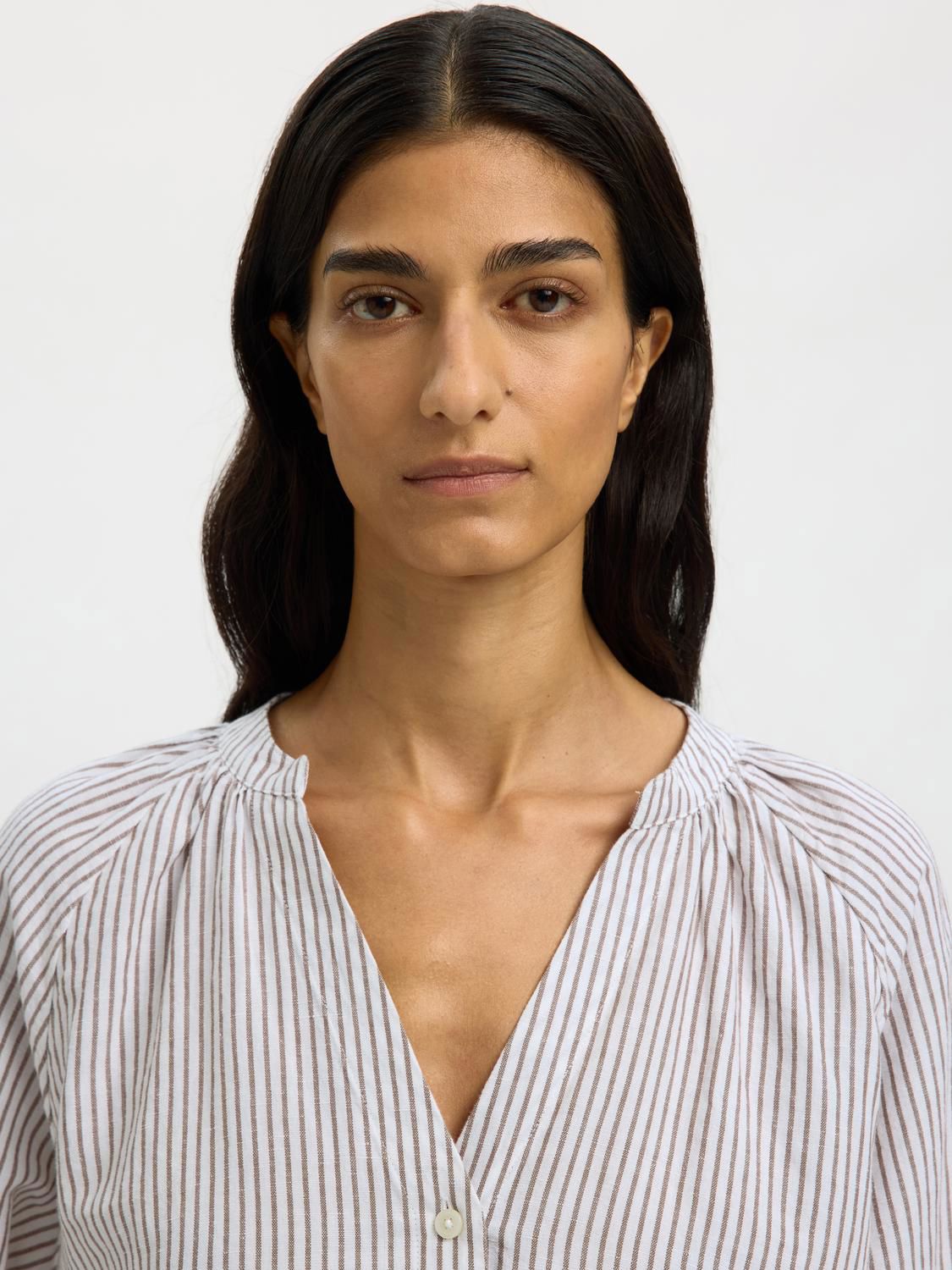 Slwcleo-Alberta Linen Blend Shirt Noos Hvit