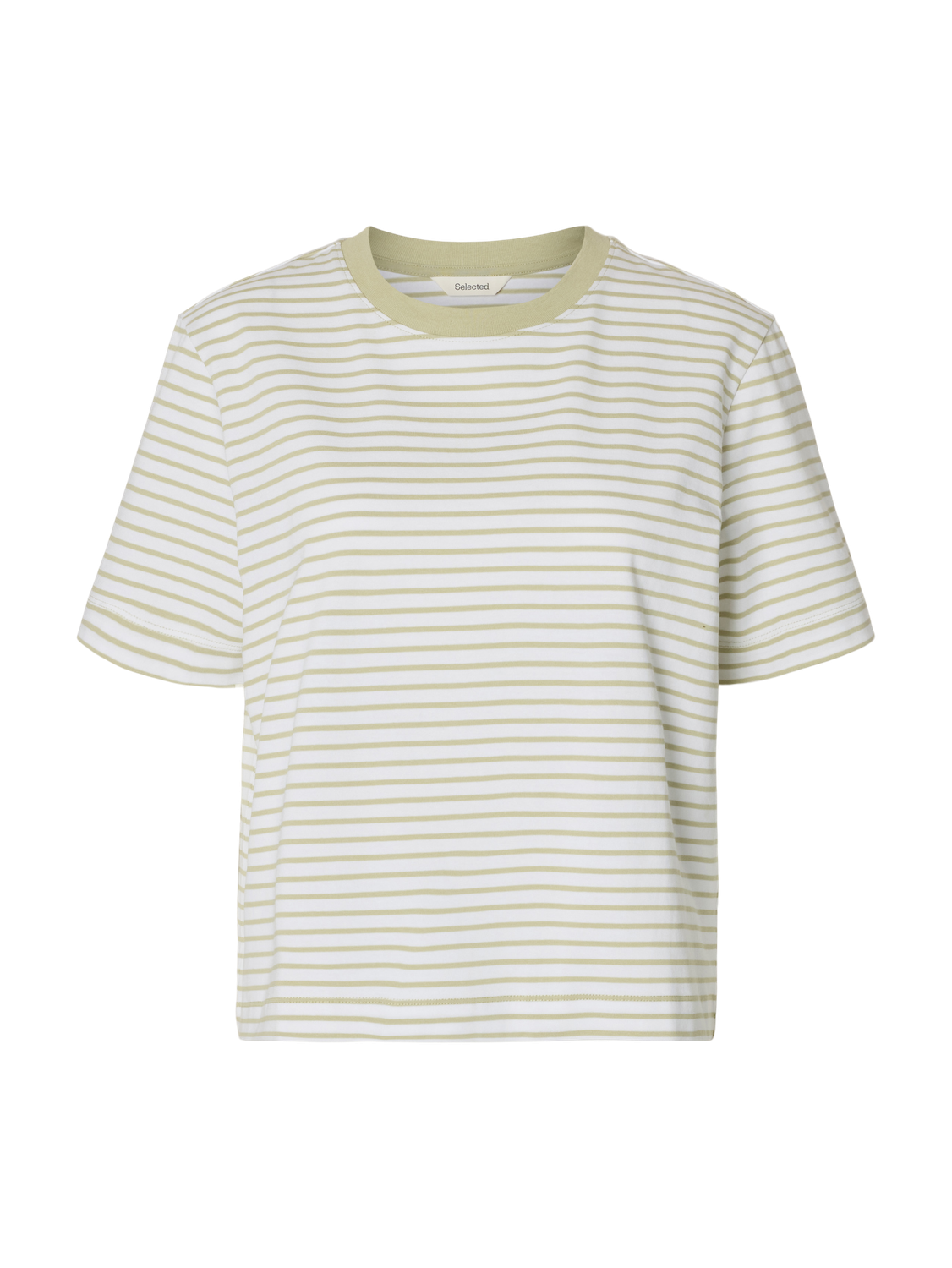 Slwessential Ss Striped Boxy Tee Noos Grønn