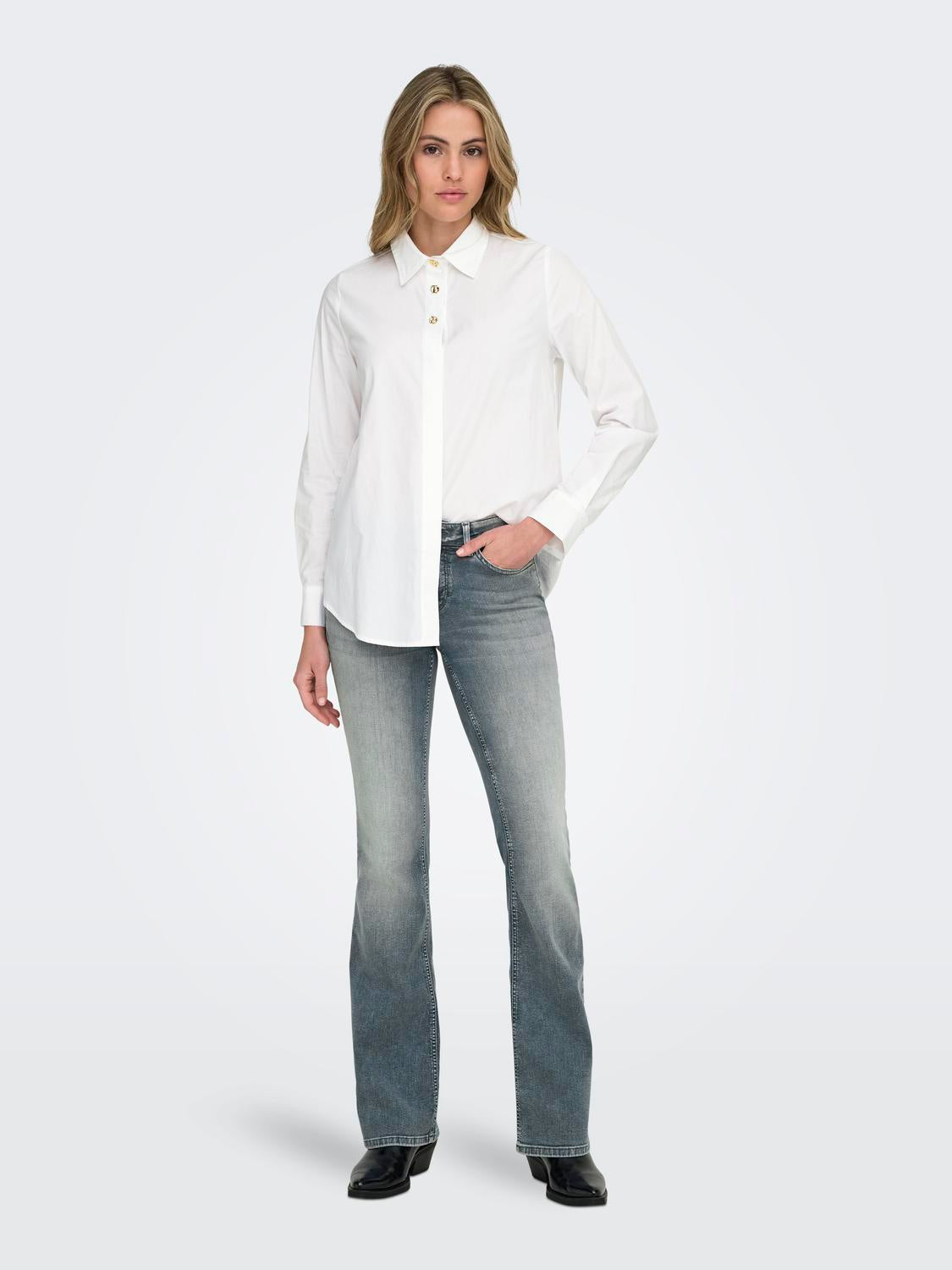 Onlsable Nina Ls Shirt Wvn Hvit