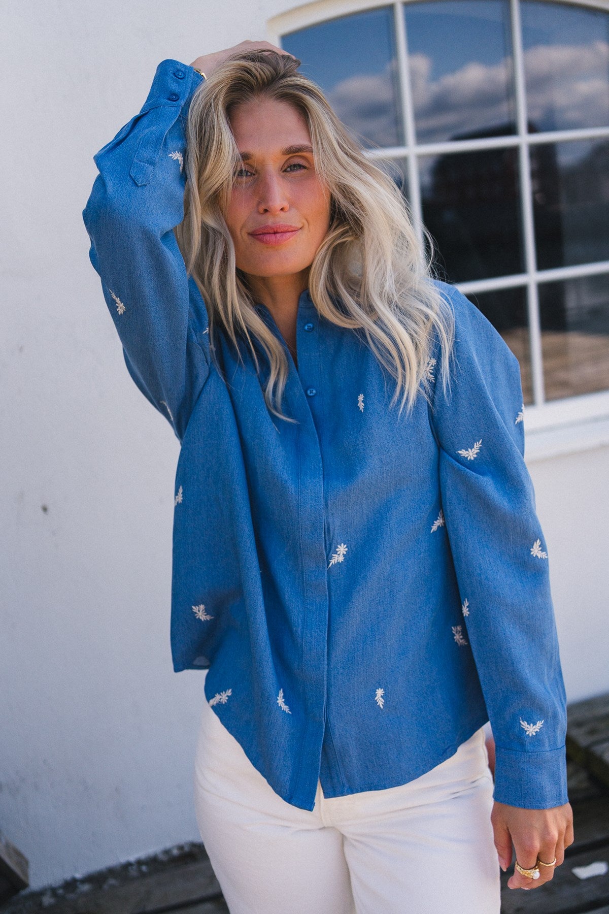 Rauspernilla Shirt Emb Blå