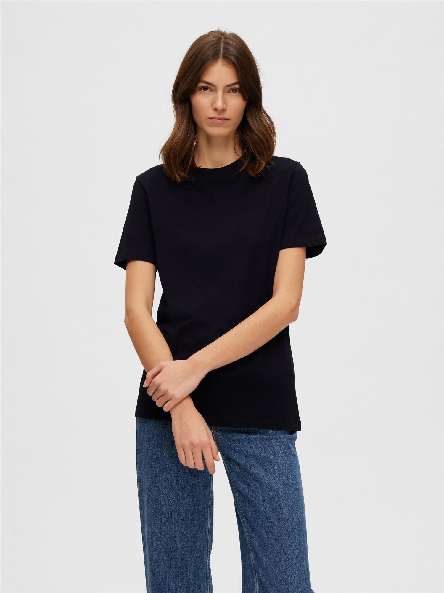SLFMYESSENTIAL SS O-NECK TEE NOOS Sort