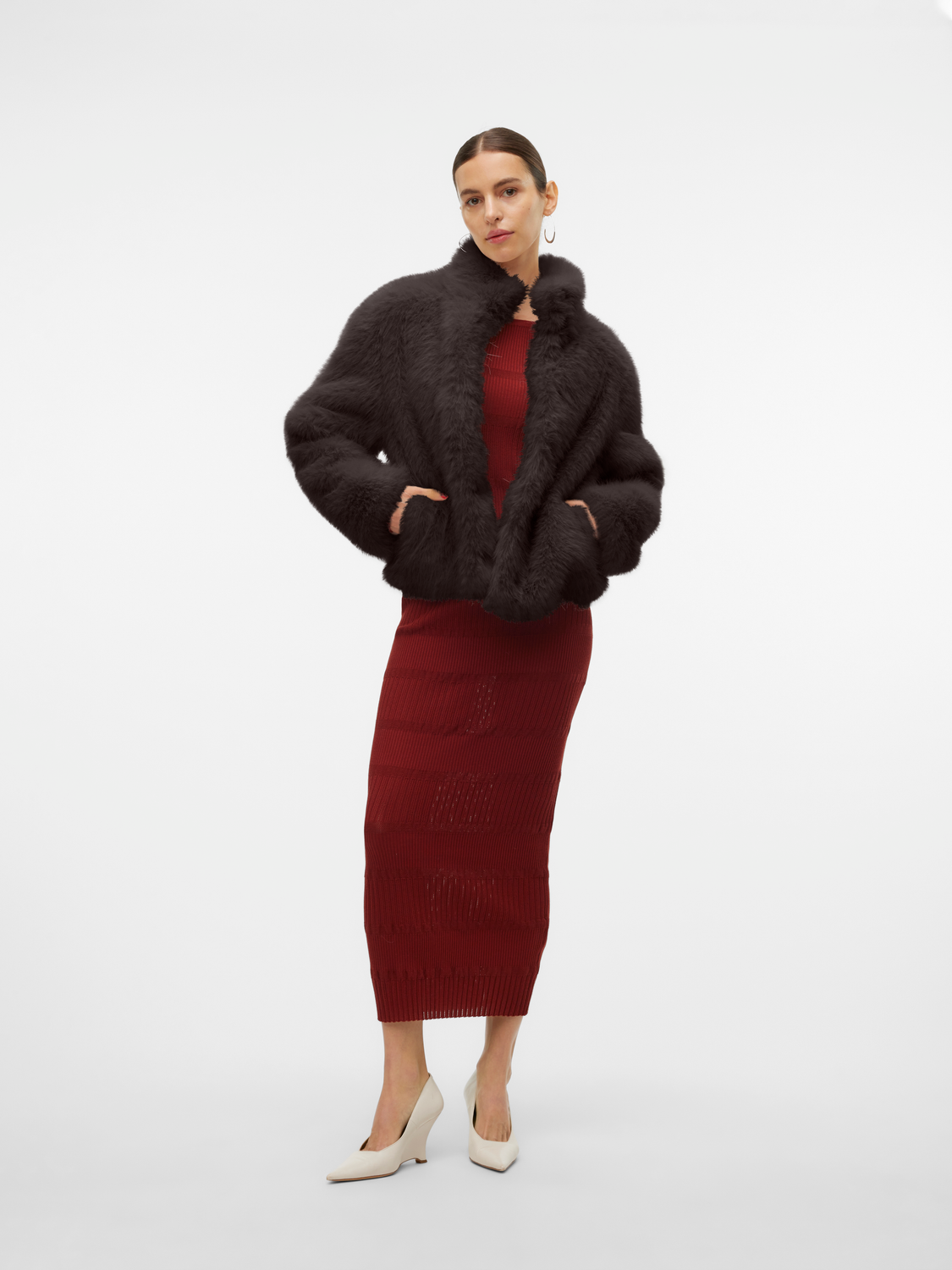 Vmmonroe Short Jacket Noos Mørkebrun