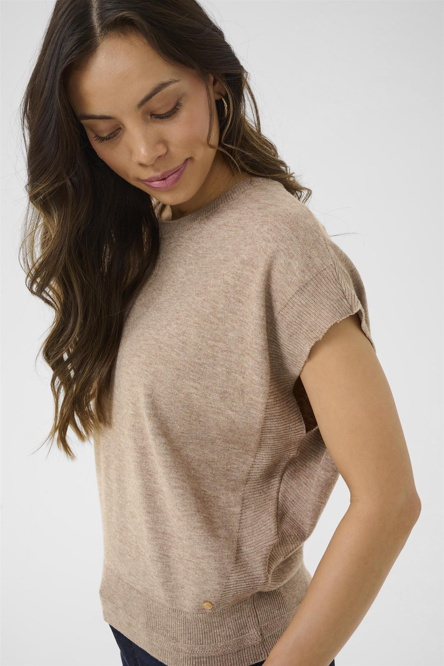 Crdela Knit Top Fossil Melange