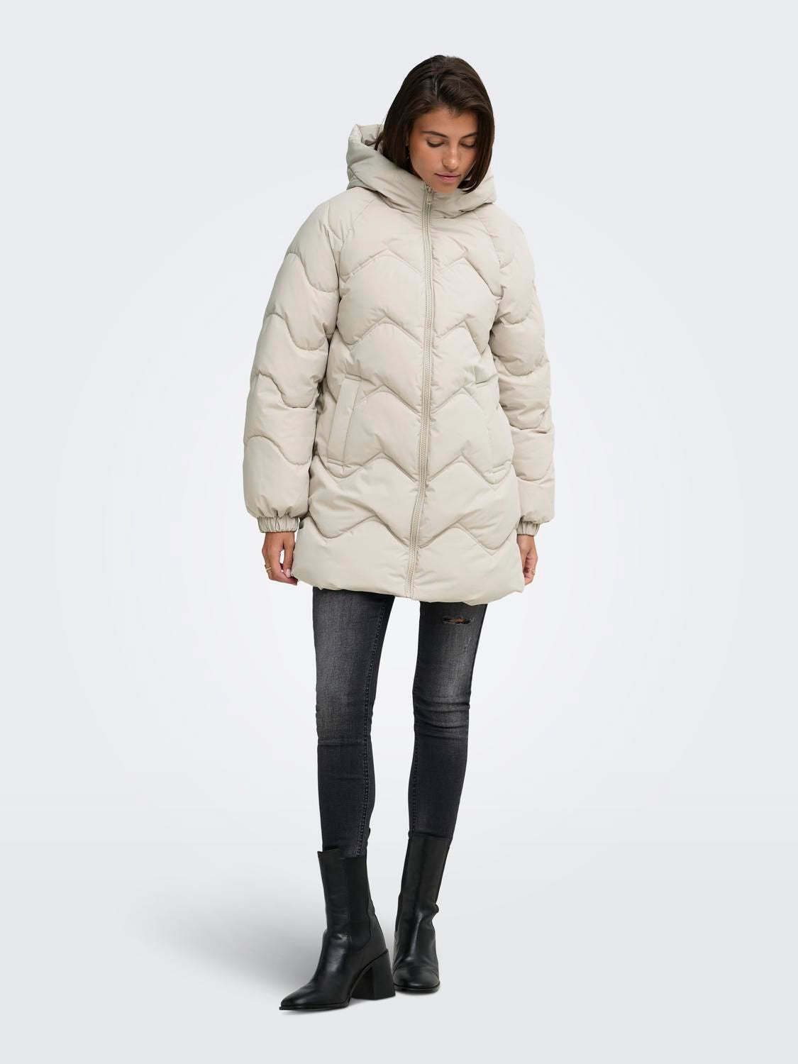 Jdypower Long Hood Puffer Otw Hab Beige